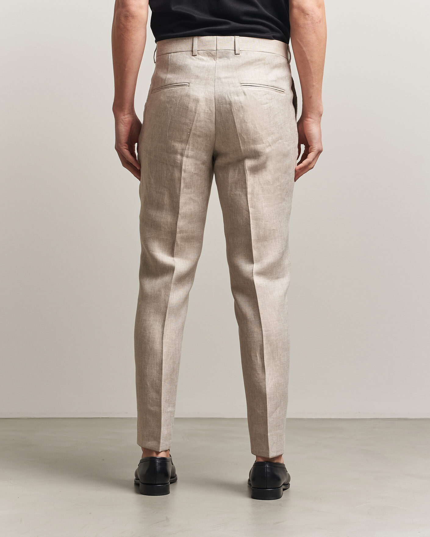Herre | Bukser | Oscar Jacobson | Dandy Linen Trousers Beige