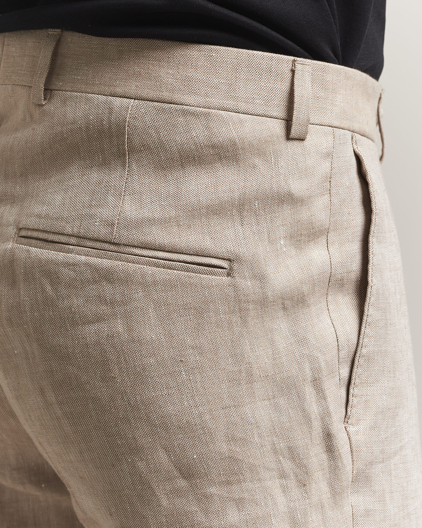 Herre | Bukser | Oscar Jacobson | Dandy Linen Trousers Beige