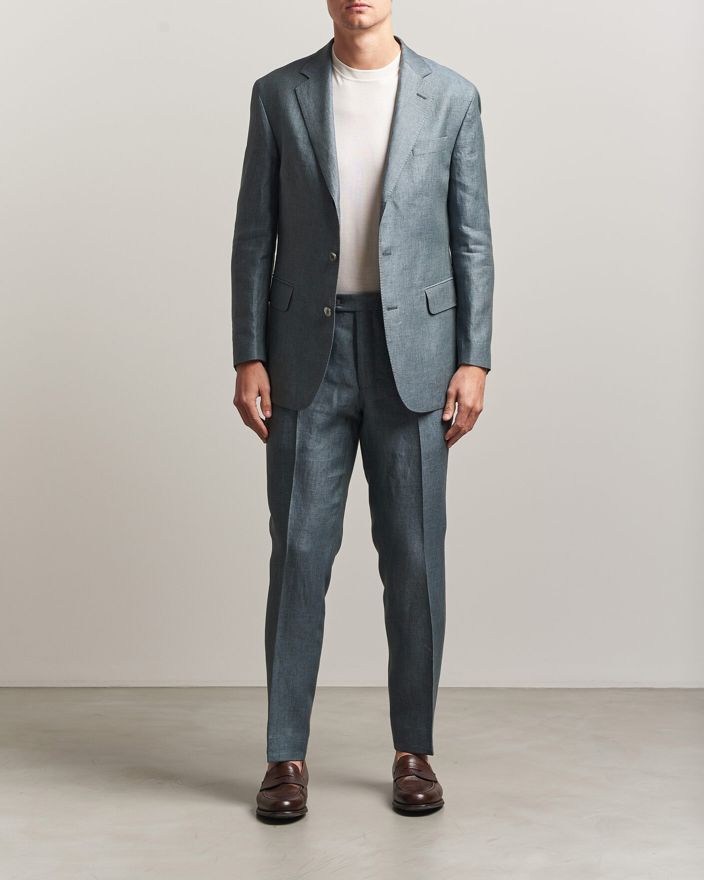 Herre | Bukser | Oscar Jacobson | Dandy Linen Trousers Green