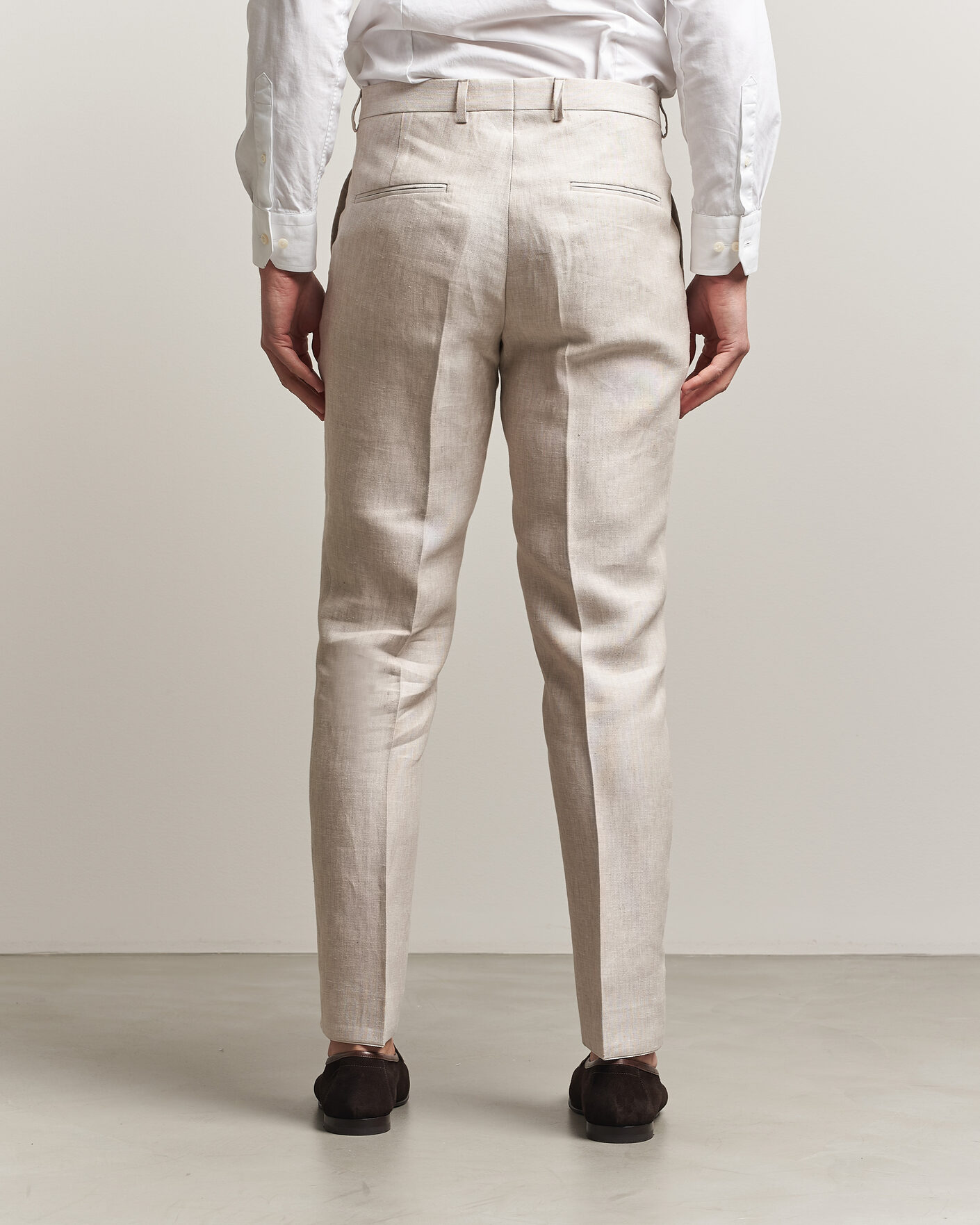 Herre | Bukser | Oscar Jacobson | Dandy Linen Trousers Off White
