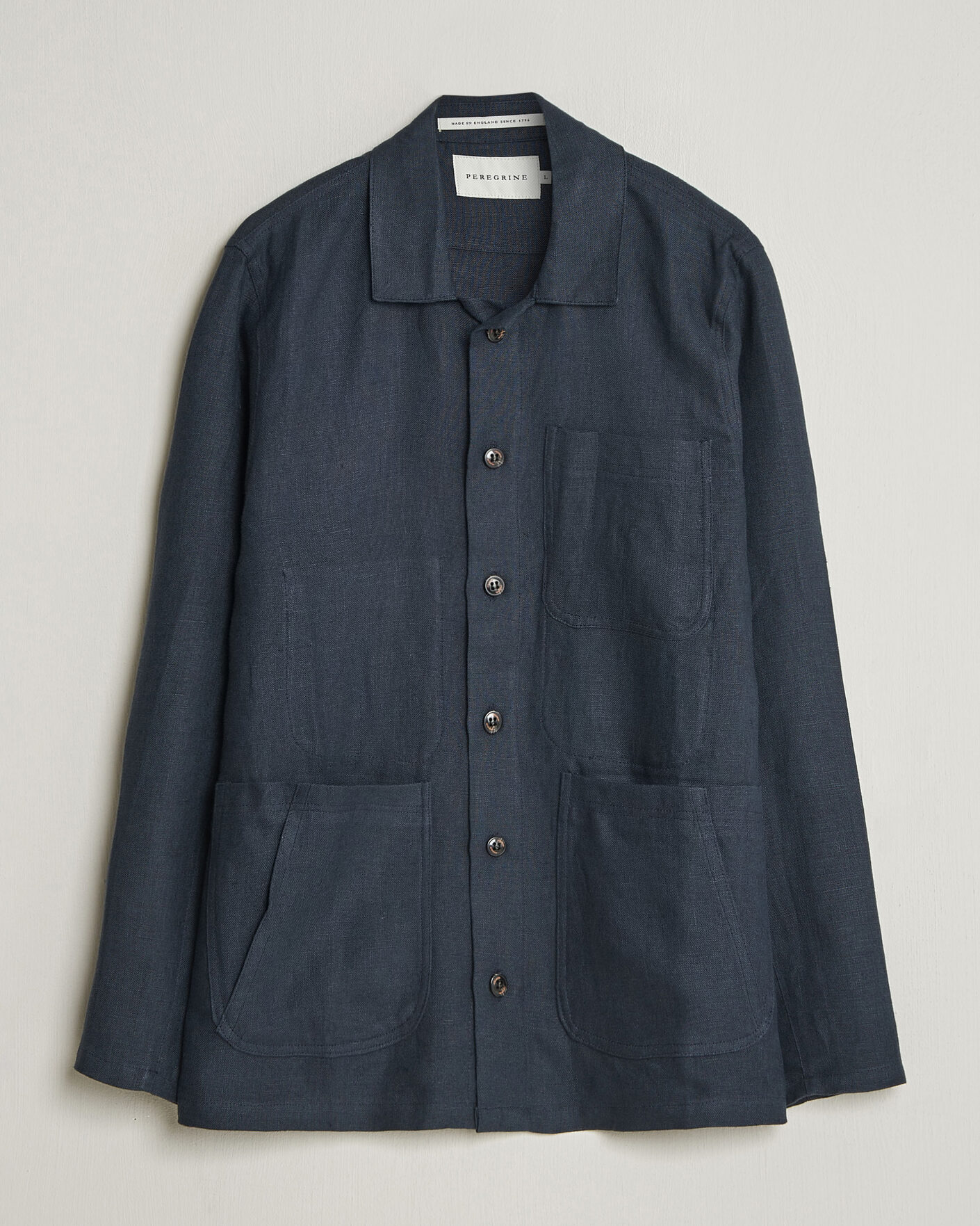 Herre | Skjorter | Peregrine | Windsor Linen Shacket Navy