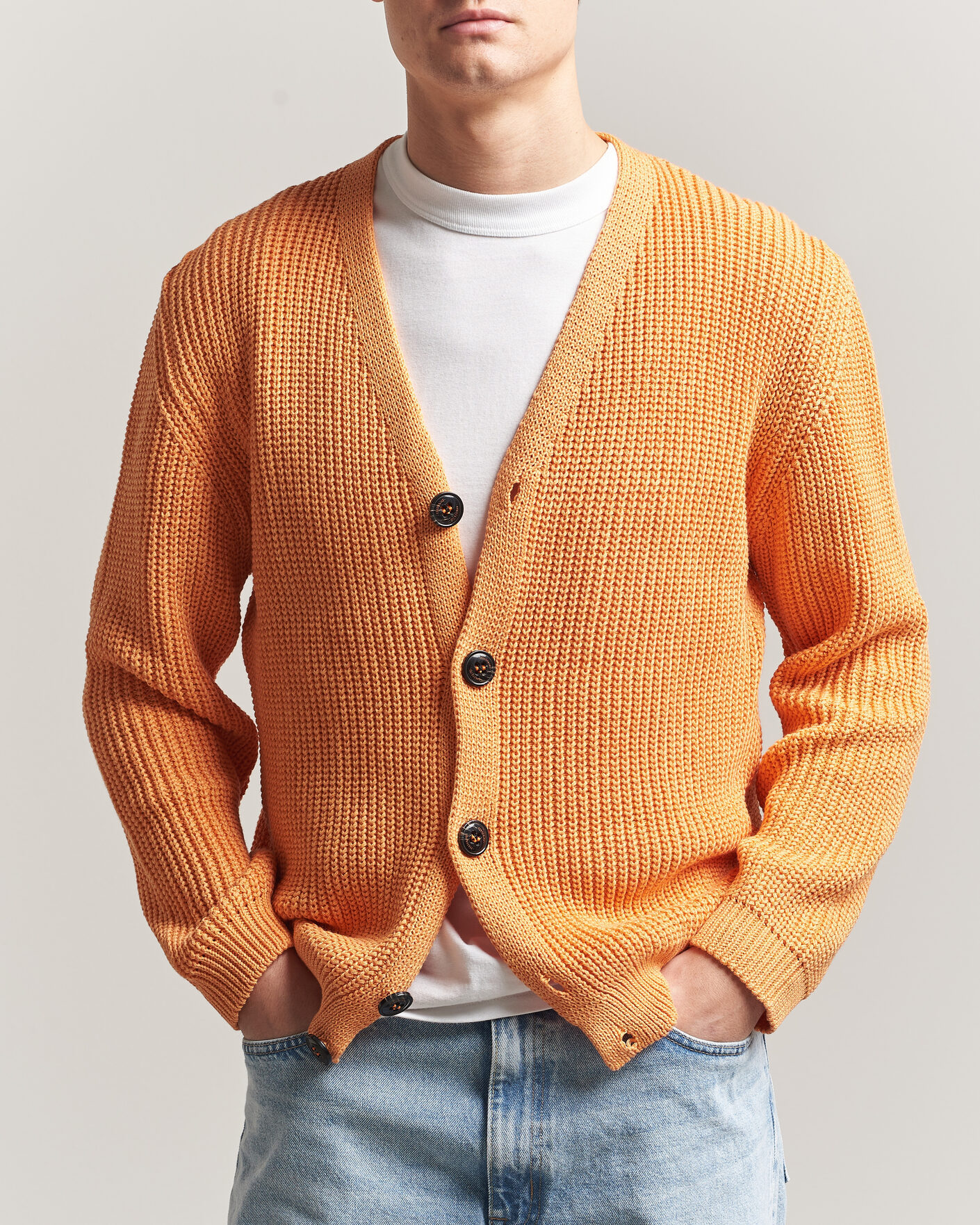 Herre | Trøjer | Peregrine | River Cotton Cardigan Apricot