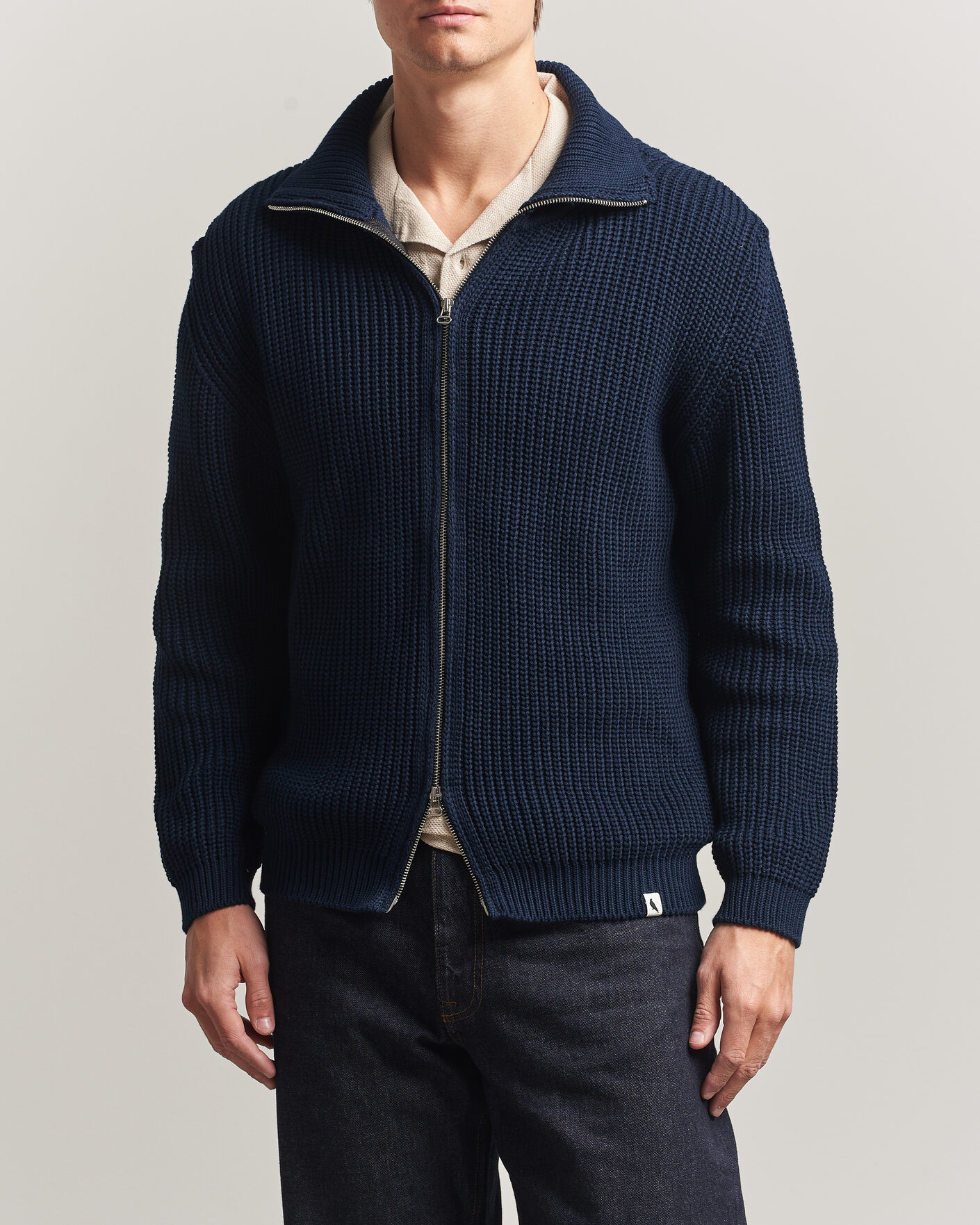 Herre | Trøjer | Peregrine | River Cotton Zip Cardigan Navy