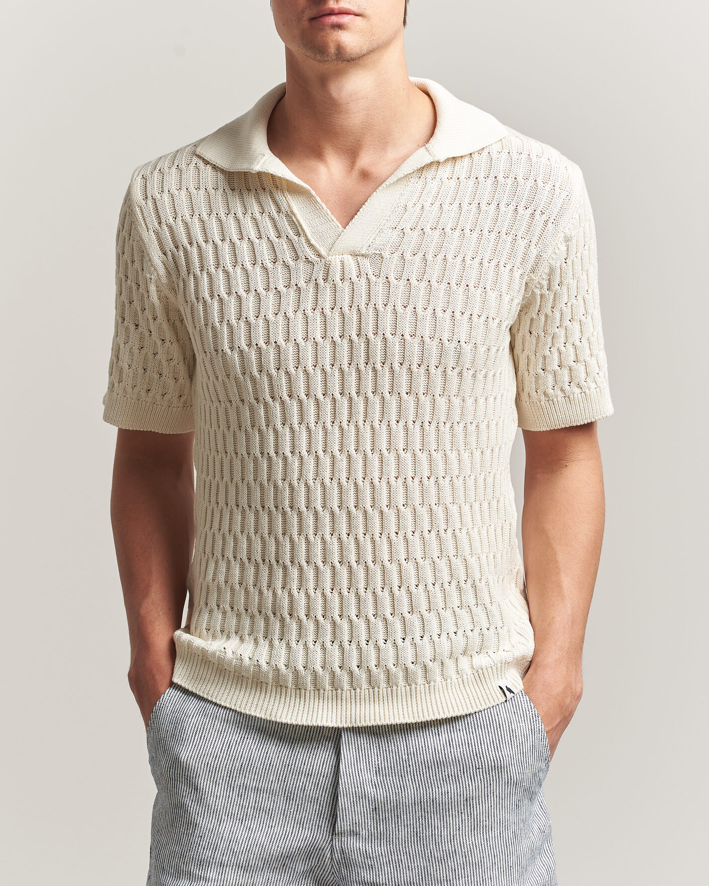 Herre | Polotrøjer | Peregrine | Cove Knitted Cotton Polo Shirt White