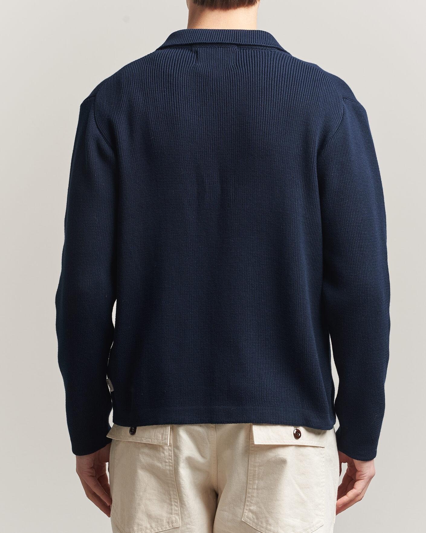 Herre | Trøjer | Peregrine | River Knitted Cotton Schacket Navy