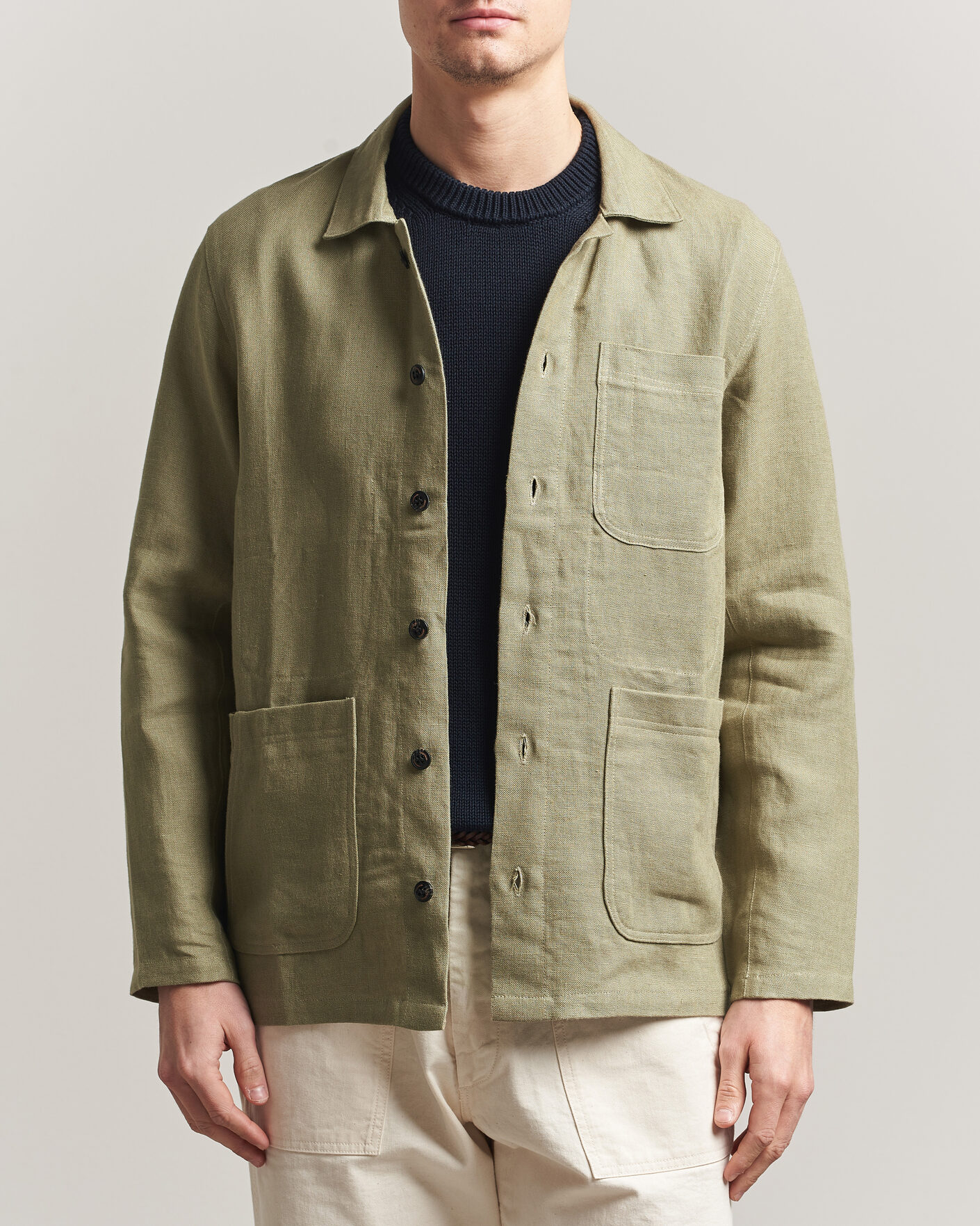 Herre | Skjorter | Peregrine | Windsor Linen Shacket Khaki