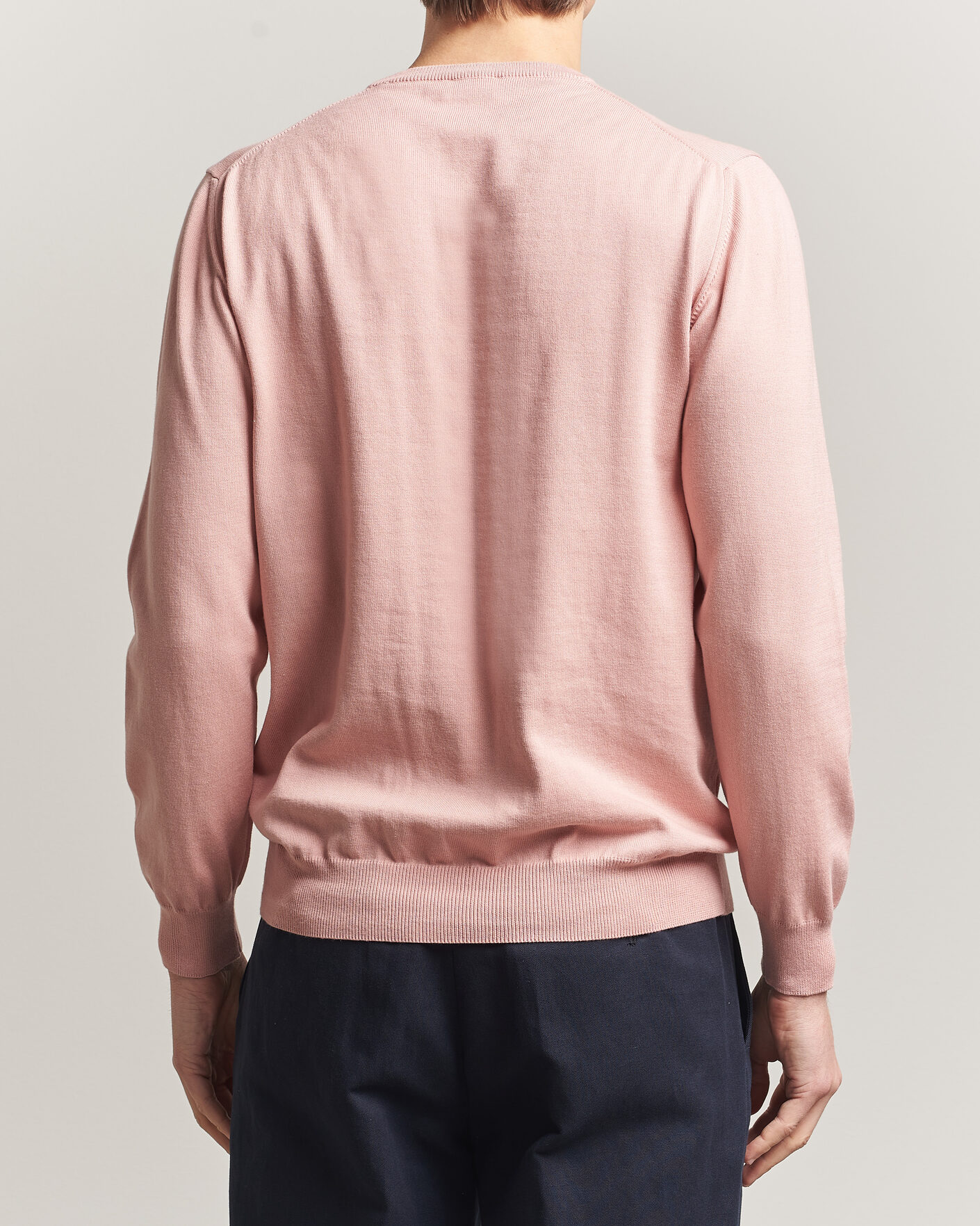 Herre | Trøjer | Morgano | Supersoft Egyptian Cotton Crew Neck Soft Pink