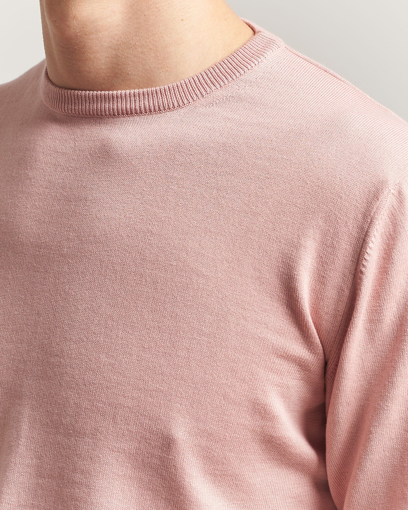 Herre | Trøjer | Morgano | Supersoft Egyptian Cotton Crew Neck Soft Pink