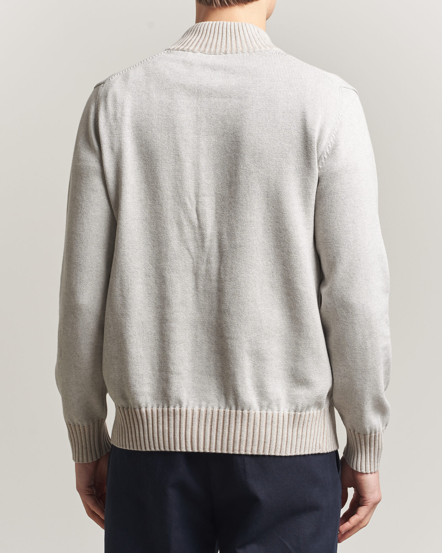 Herre | Trøjer | Morgano | Cotton/Cashmere Knitted Cardigan Light Grey