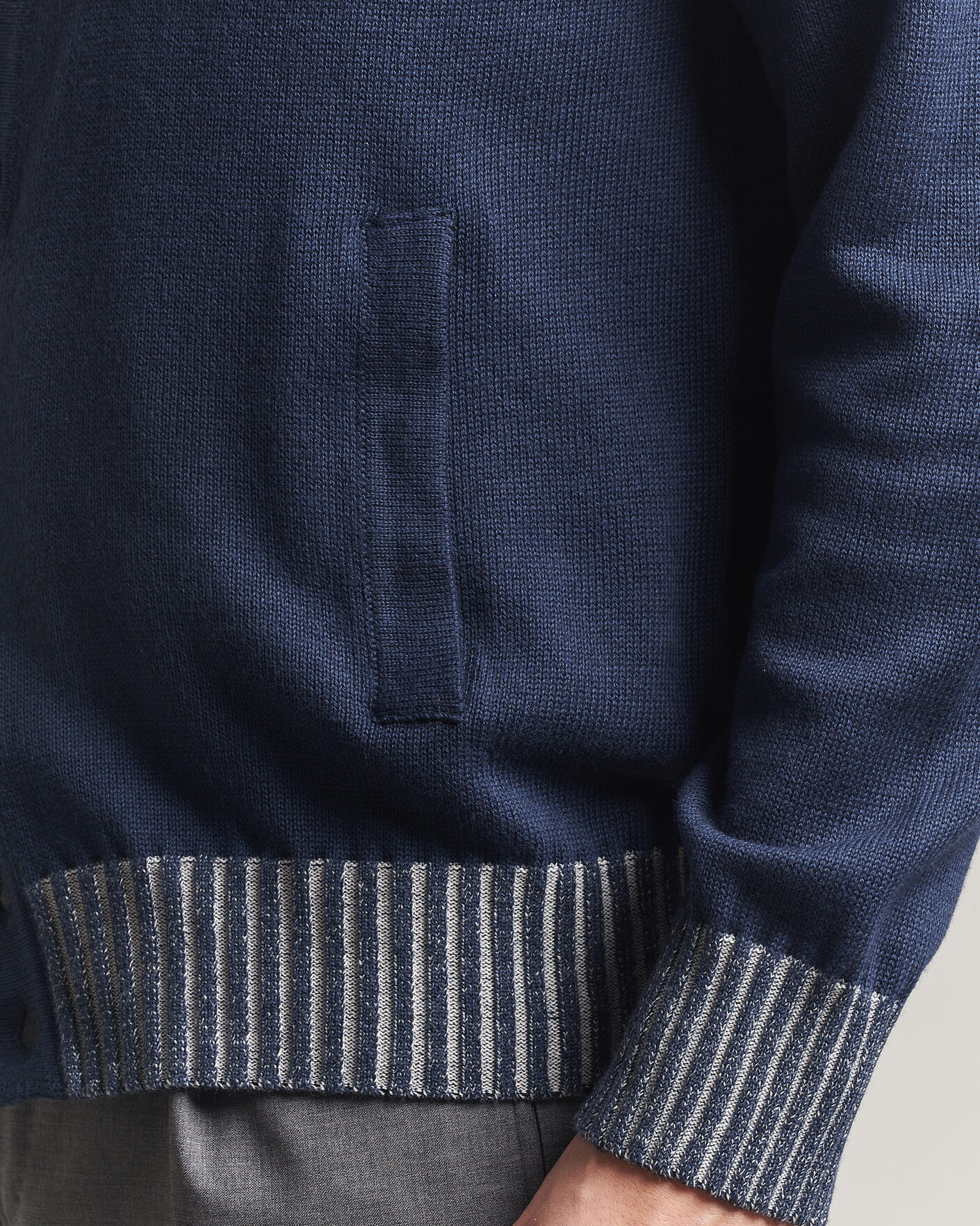 Herre | Trøjer | Morgano | Cotton/Cashmere Knitted Cardigan Navy