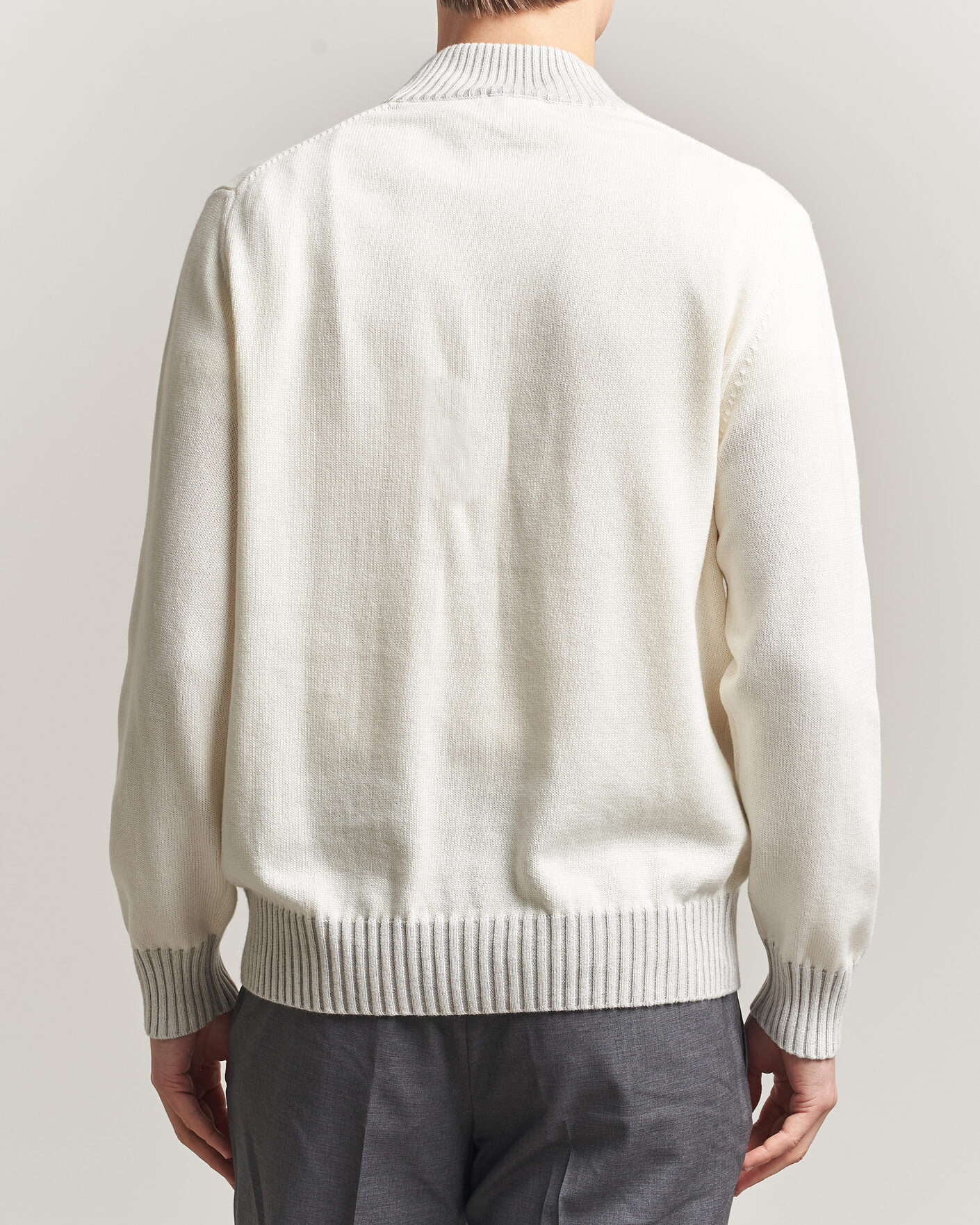 Herre | Trøjer | Morgano | Cotton/Cashmere Knitted Cardigan Cream