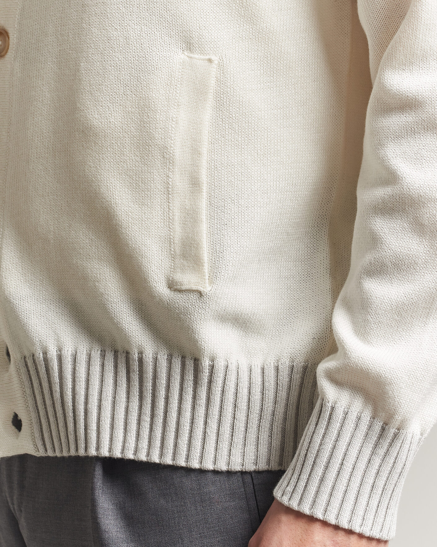 Herre | Trøjer | Morgano | Cotton/Cashmere Knitted Cardigan Cream