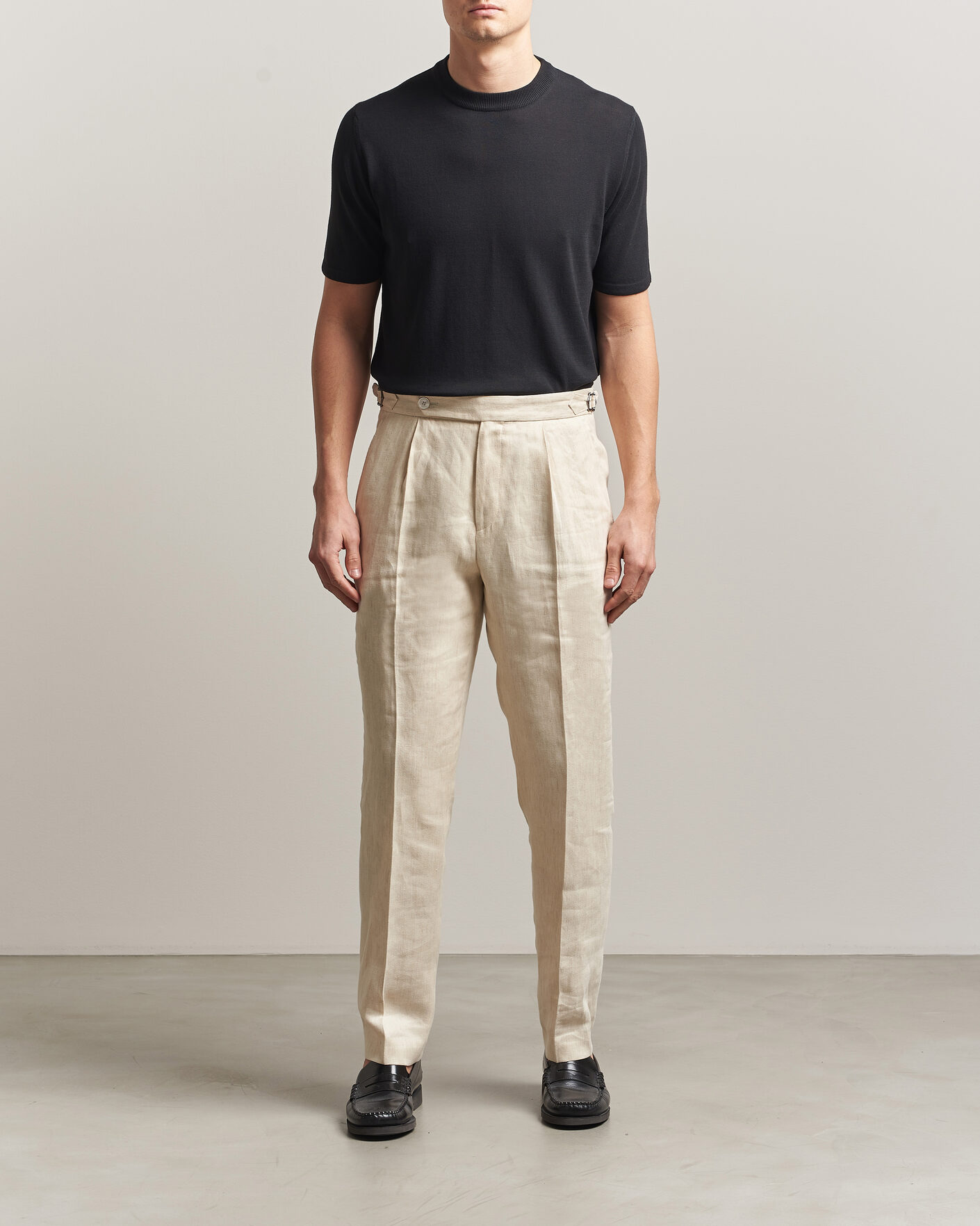 Herre | T-Shirts | Morgano | Knitted Cotton Crepe T-Shirt Black
