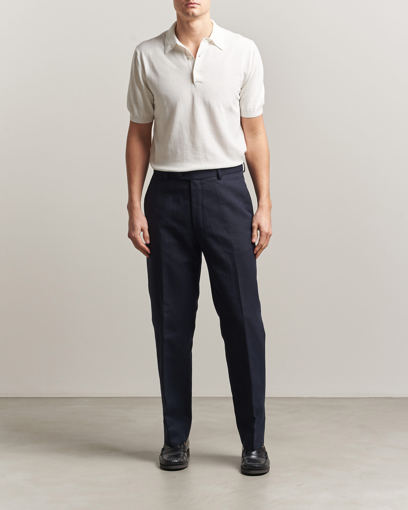 Herre | Polotrøjer | Morgano | Knitted Cotton Crepe Polo Latte