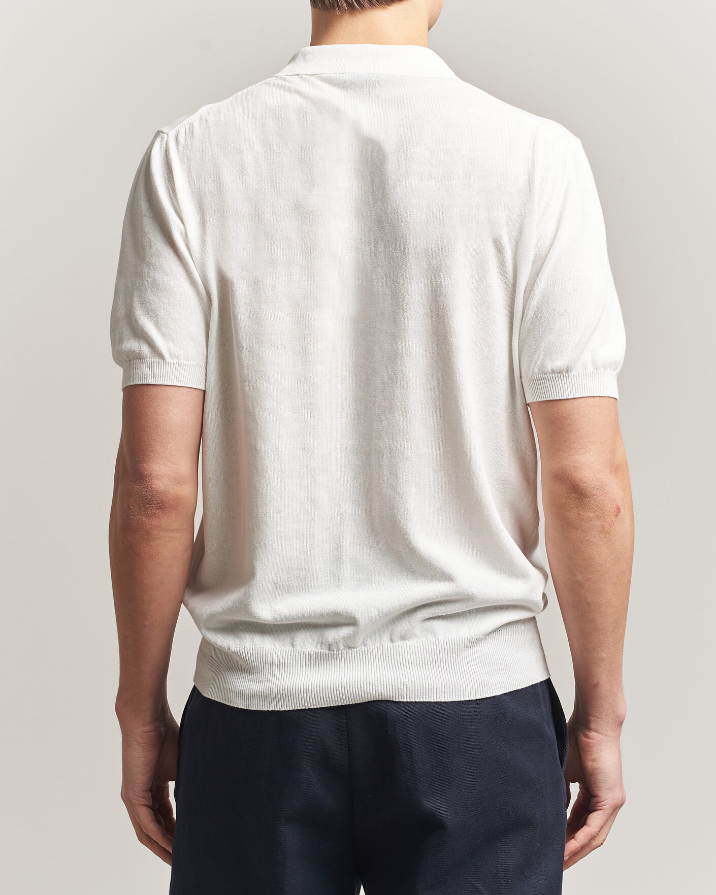 Herre | Polotrøjer | Morgano | Knitted Cotton Crepe Polo Latte