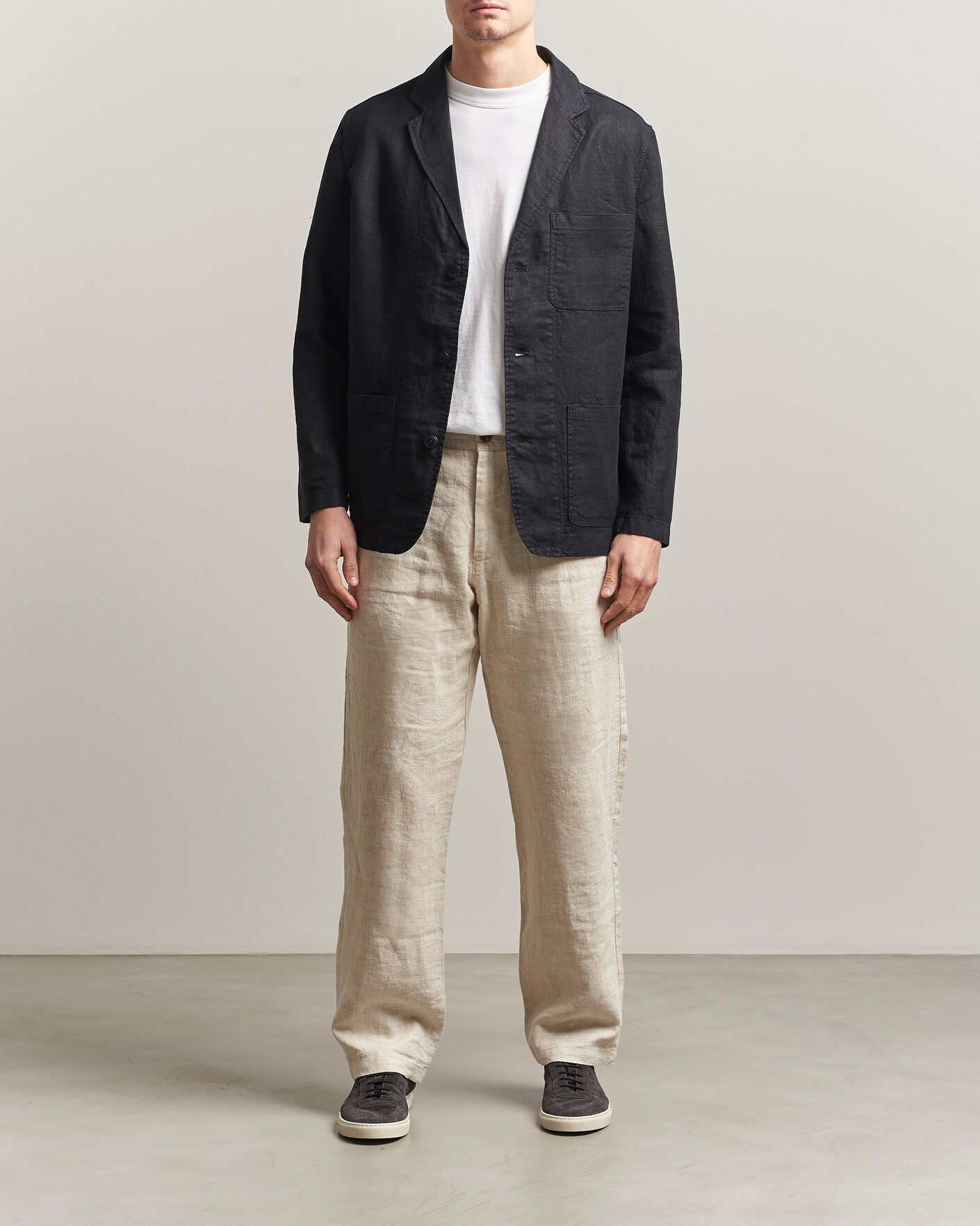 Herre | Blazere & jakker | KnowledgeCotton Apparel | Linen Blazer Black