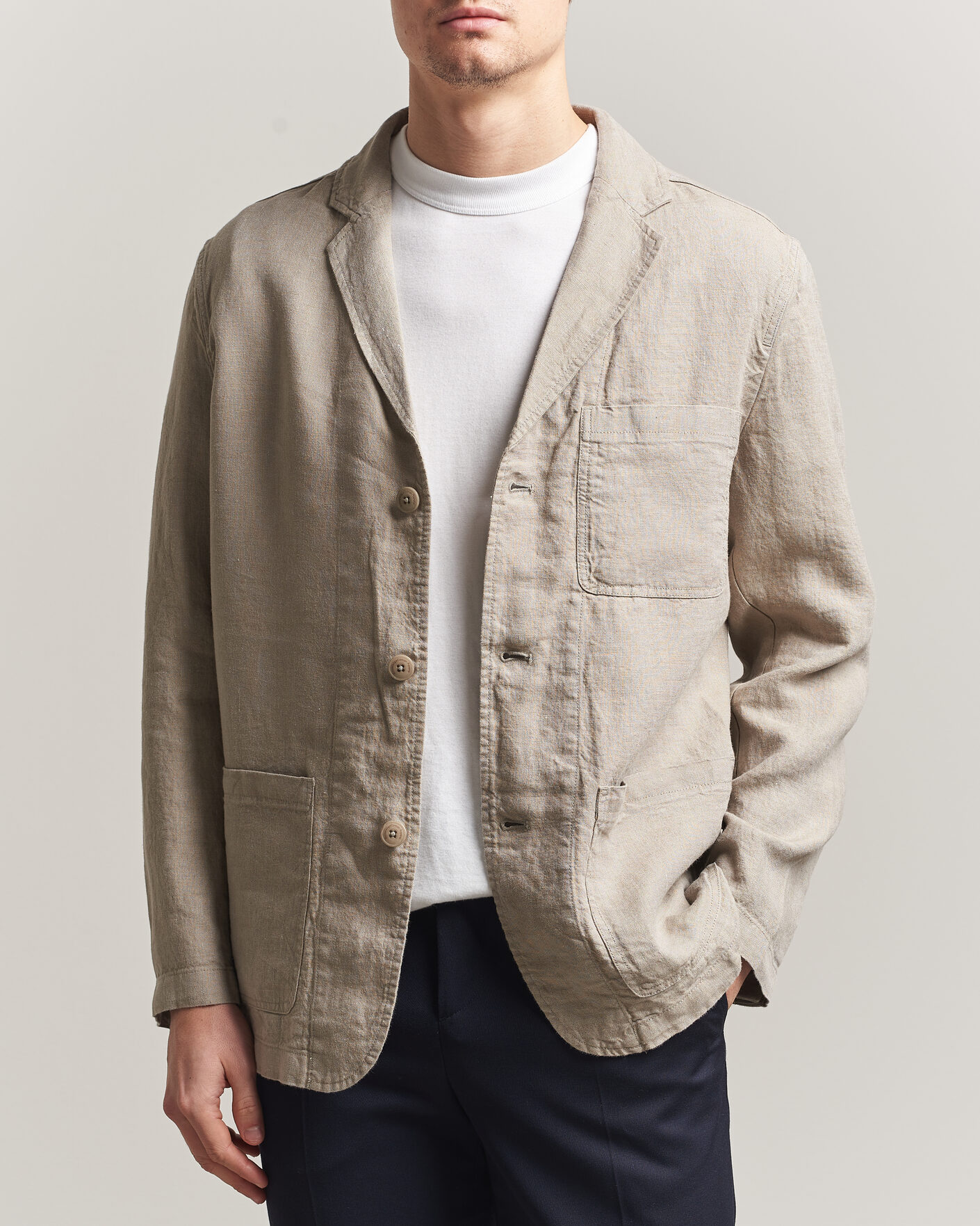 Herre | Blazere & jakker | KnowledgeCotton Apparel | Linen Blazer Twill
