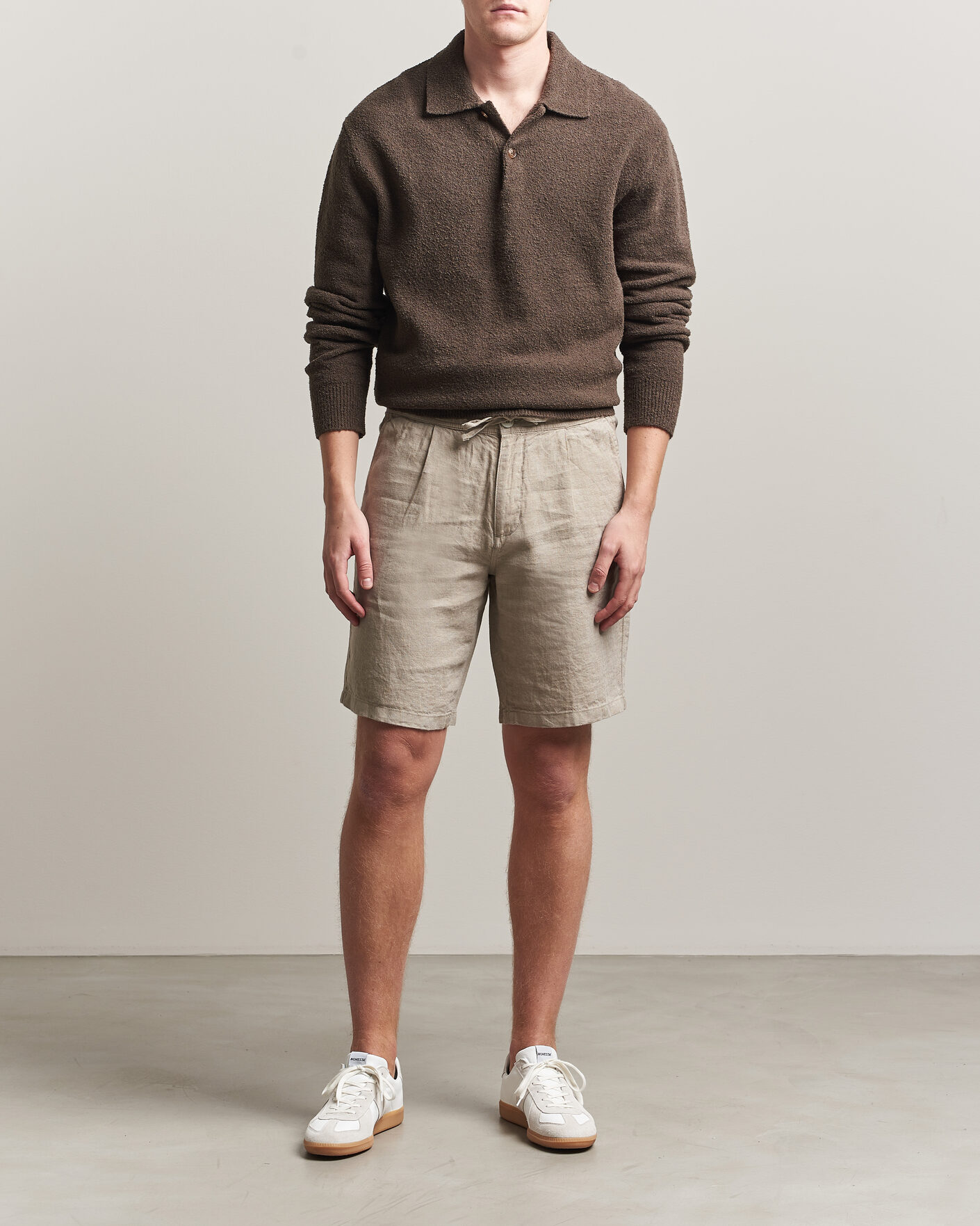 Herre | Shorts | KnowledgeCotton Apparel | Loose Linen Shorts Twill