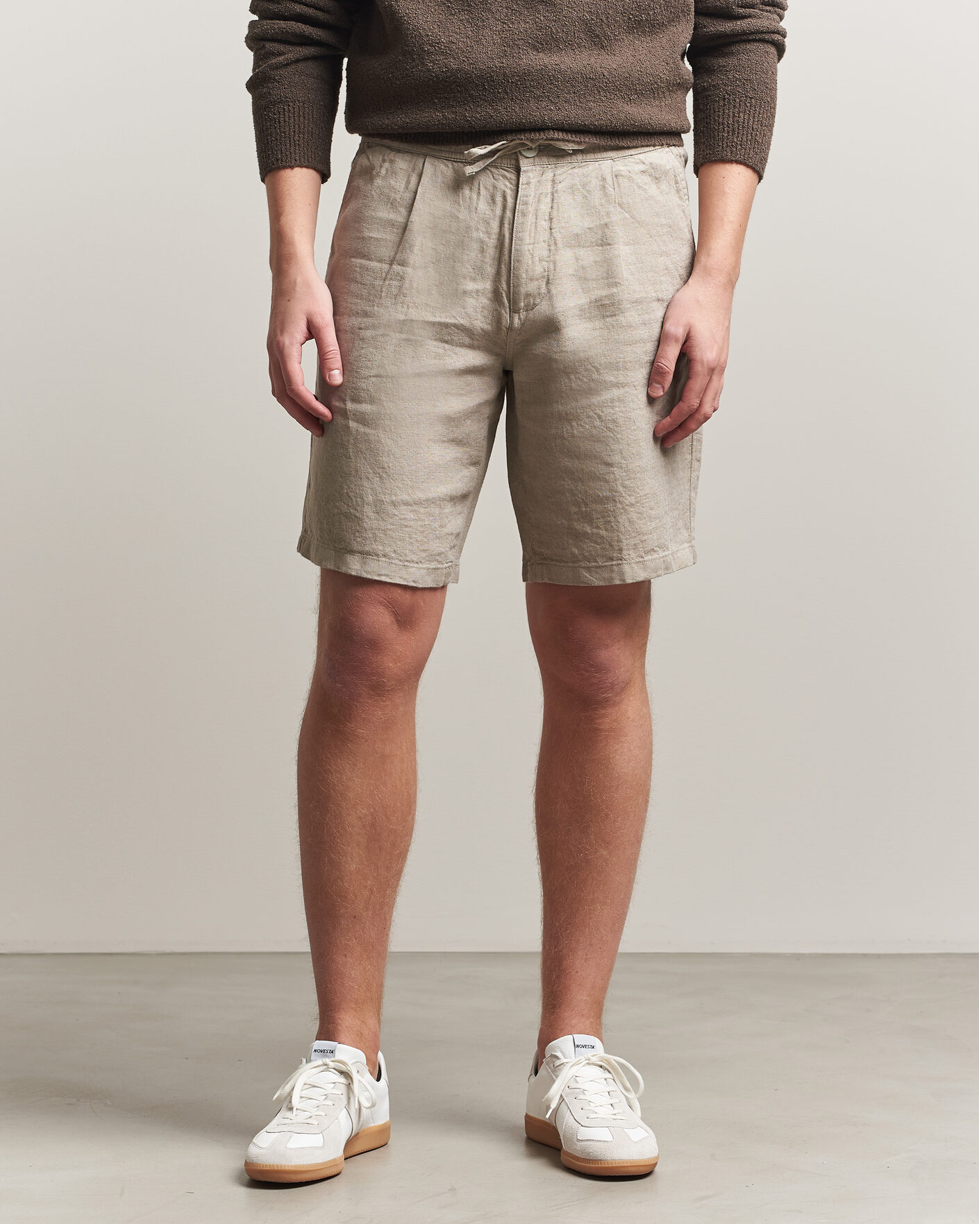 Herre | Shorts | KnowledgeCotton Apparel | Loose Linen Shorts Twill