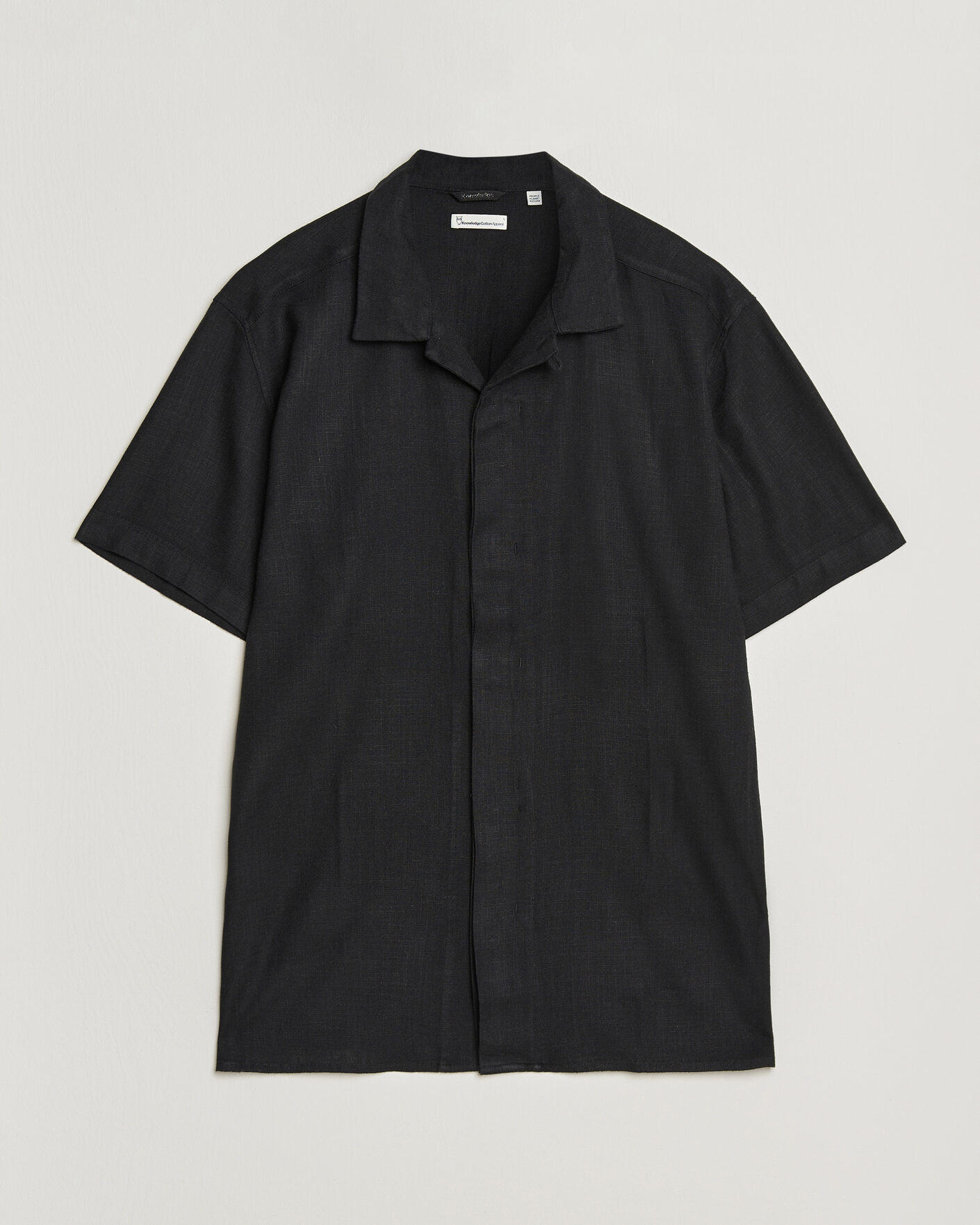 Herre |  | KnowledgeCotton Apparel | Linen/Lyocell Resort Shirt Black