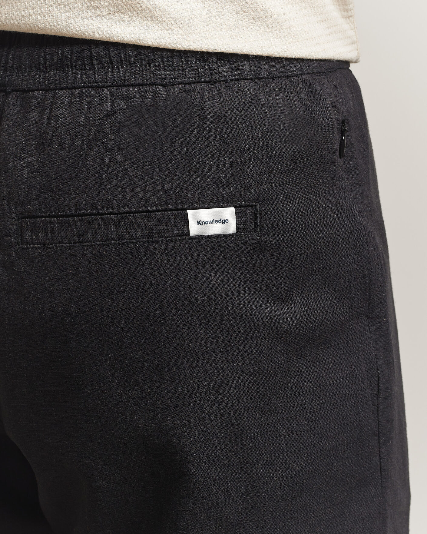 Herre | Shorts | KnowledgeCotton Apparel | Loose Linen/Viscose Shorts Black