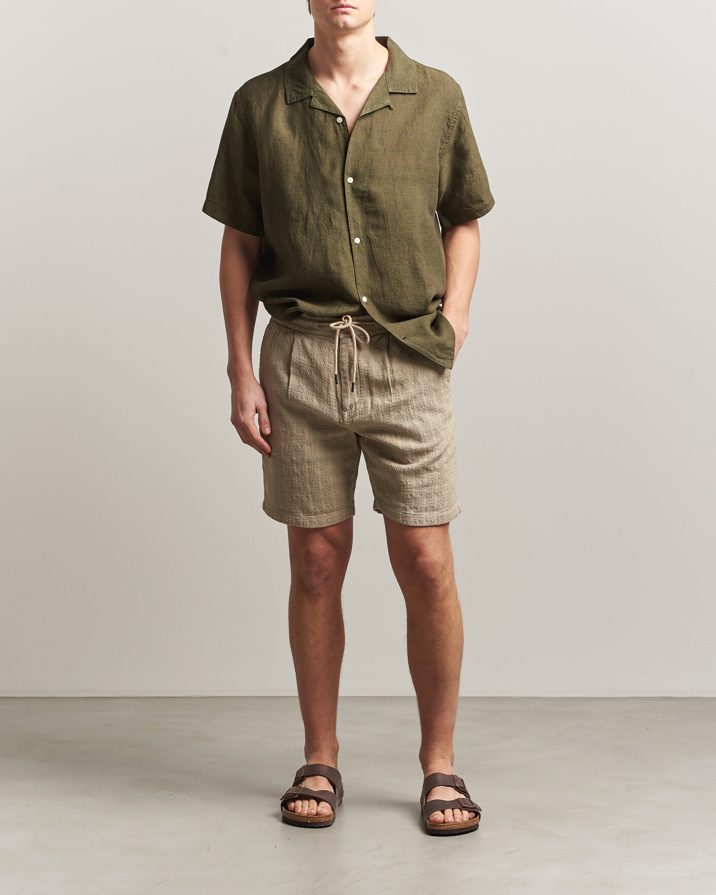 Herre | Shorts | KnowledgeCotton Apparel | Structured Cotton Dobby Shorts Twill