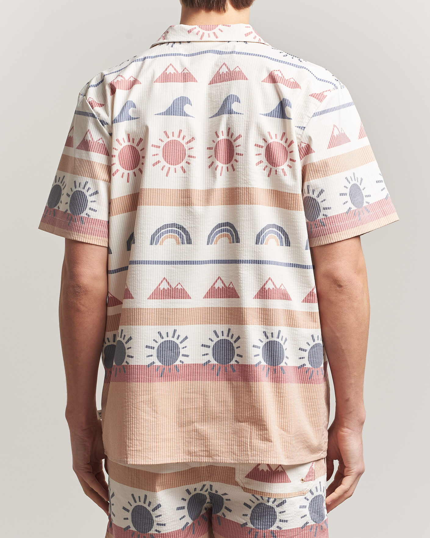 Herre | Skjorter | KnowledgeCotton Apparel | Relaxed Printed AOP Short Sleeve Shirt Multi