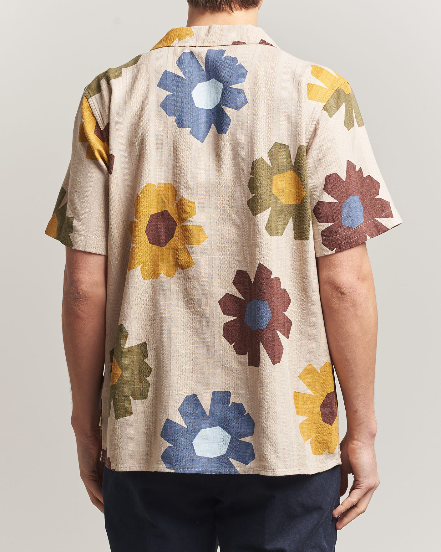 Herre | Skjorter | KnowledgeCotton Apparel | Relaxed Printed Cotton Short Sleeve Shirt Multi