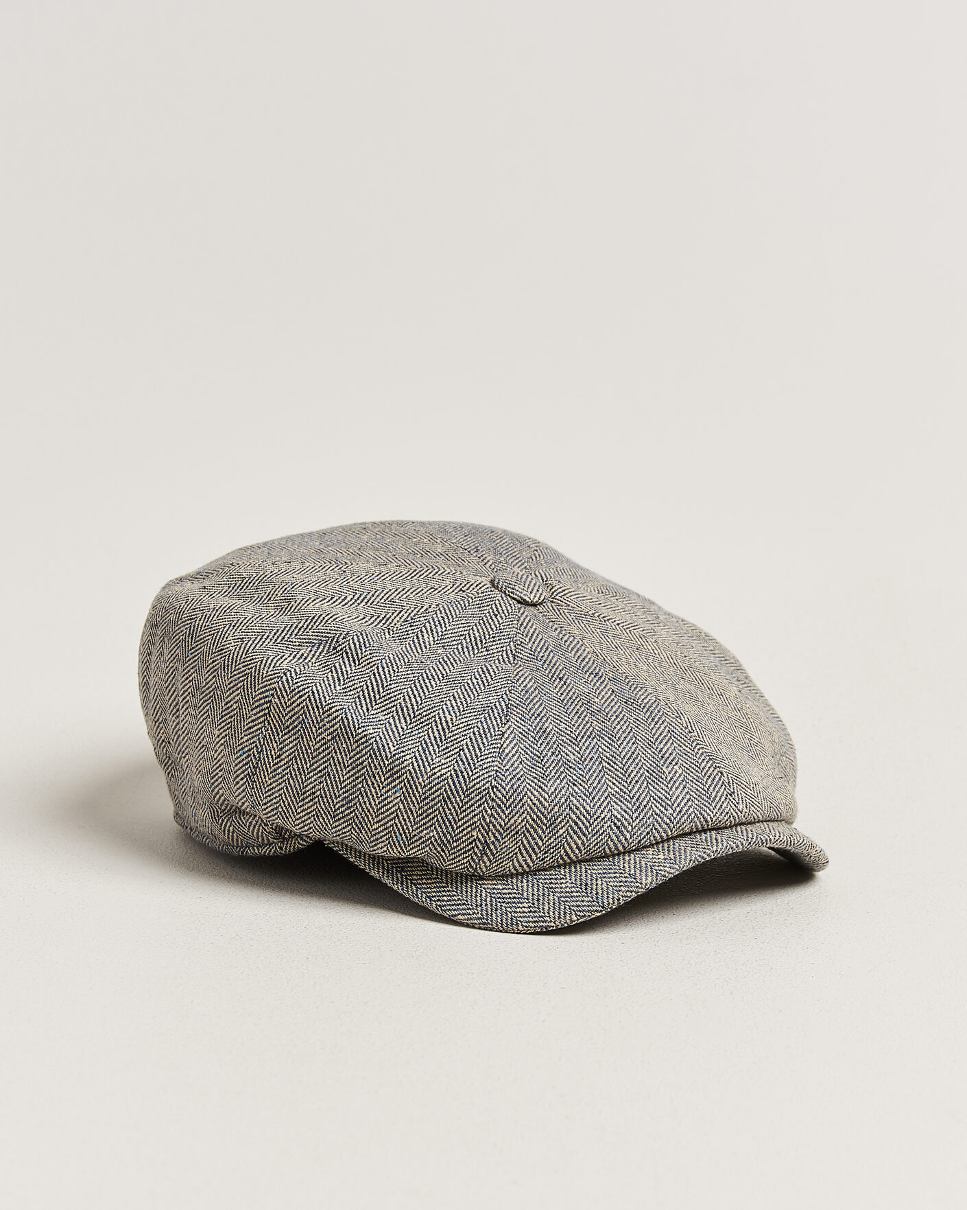 Herre | Hatte & kasketter | Wigéns | Newsboy Retro Herringbone Cap Blue