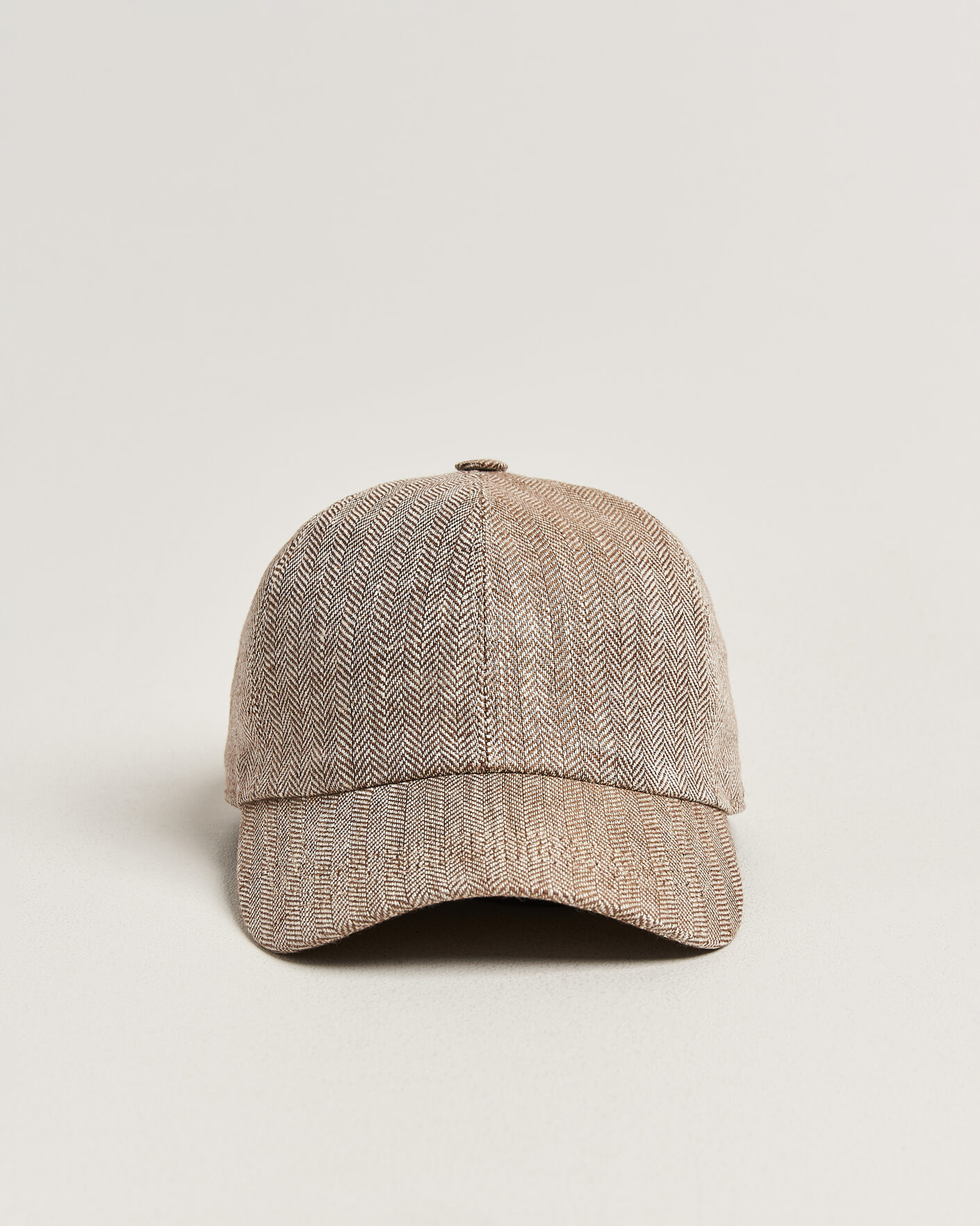 Herre | Hatte & kasketter | Wigéns | Baseball Linen Herringbone Cap Brown