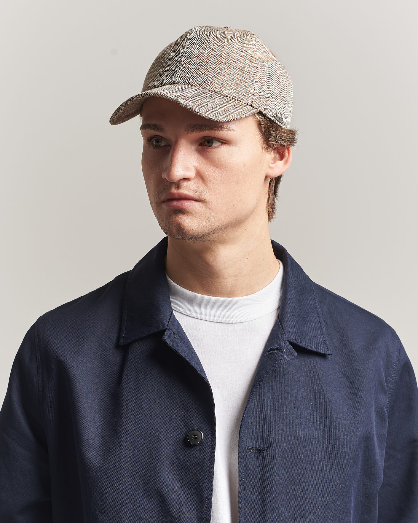 Herre | Hatte & kasketter | Wigéns | Baseball Linen Herringbone Cap Brown