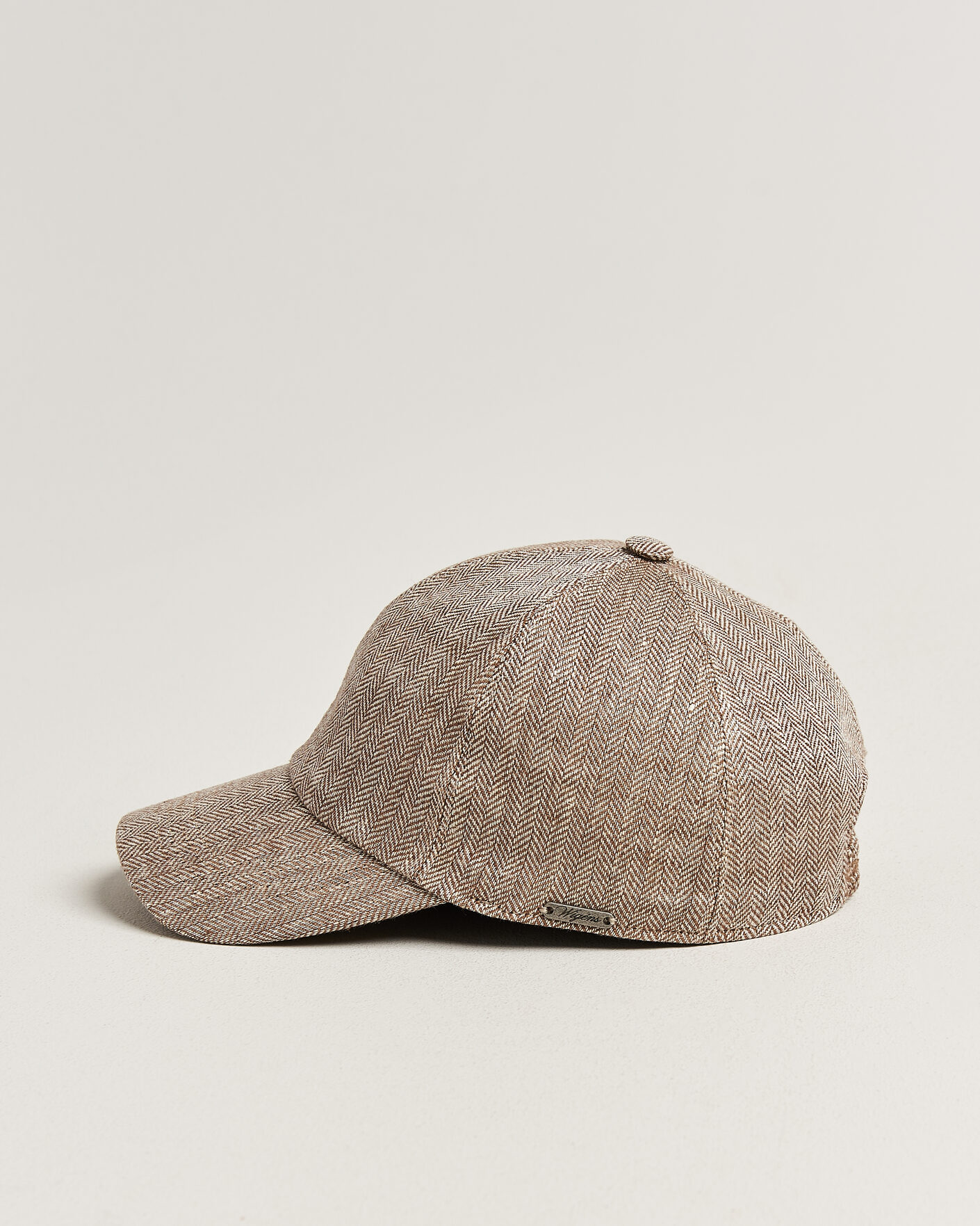 Herre | Hatte & kasketter | Wigéns | Baseball Linen Herringbone Cap Brown