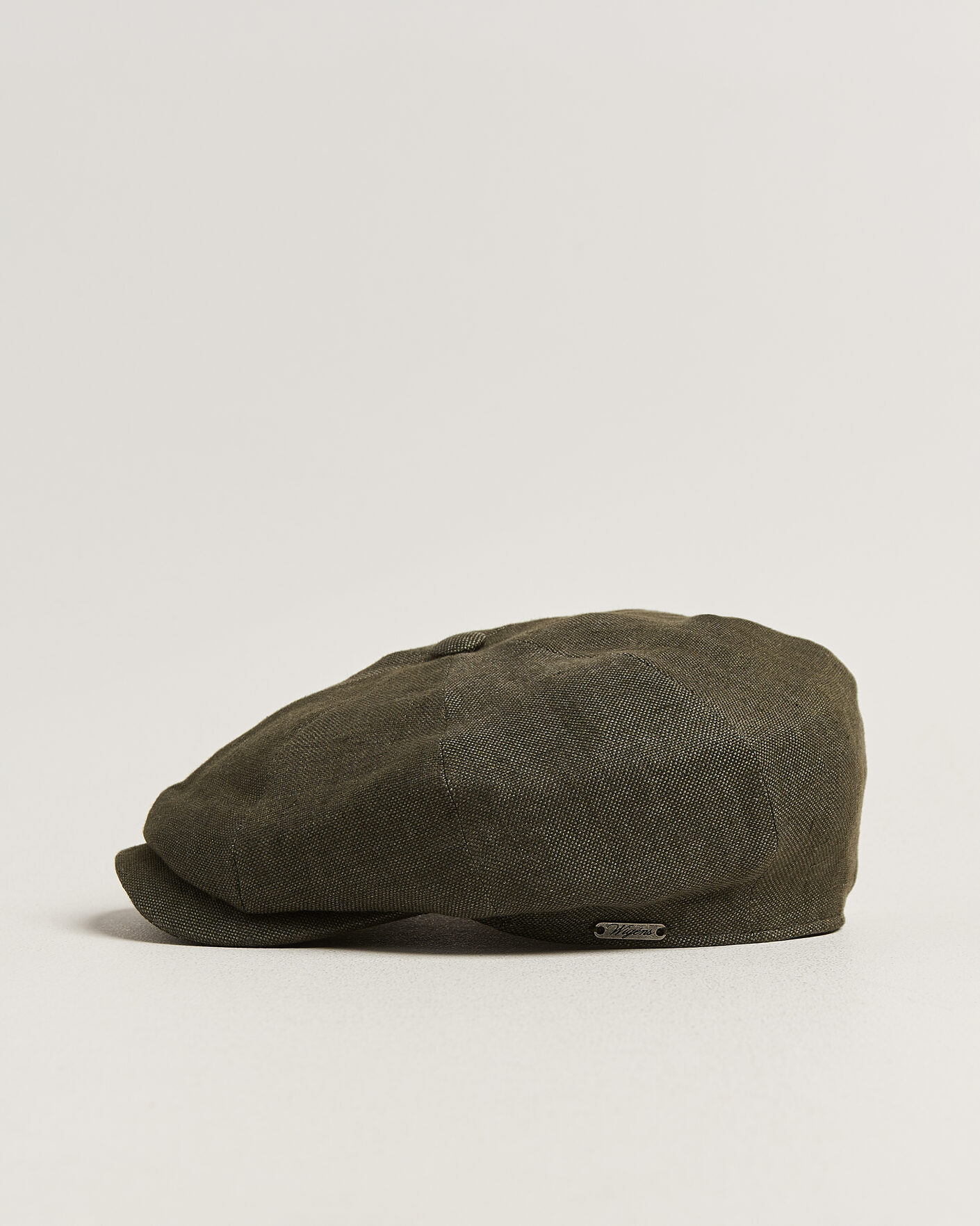 Herre | Hatte & kasketter | Wigéns | Newsboy Retro Hopsack Linen Cap Dark Olive