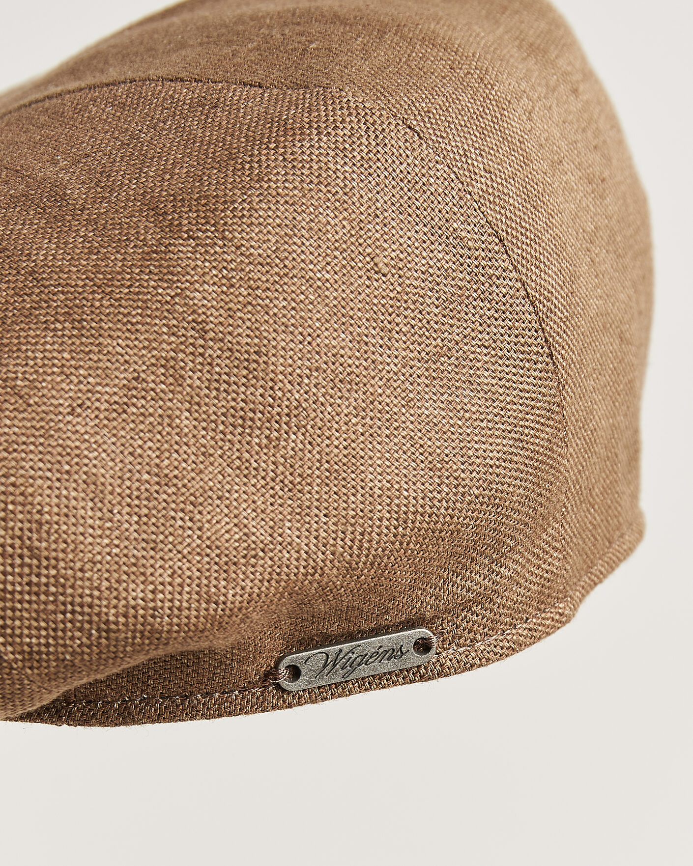 Herre | Hatte & kasketter | Wigéns | Newsboy Retro Hopsack Linen Cap Light Brown