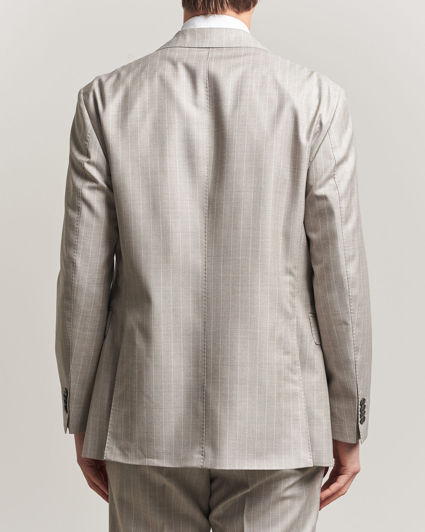 Herre | Blazere & jakker | Oscar Jacobson | Richard Striped Wool Blazer Beige
