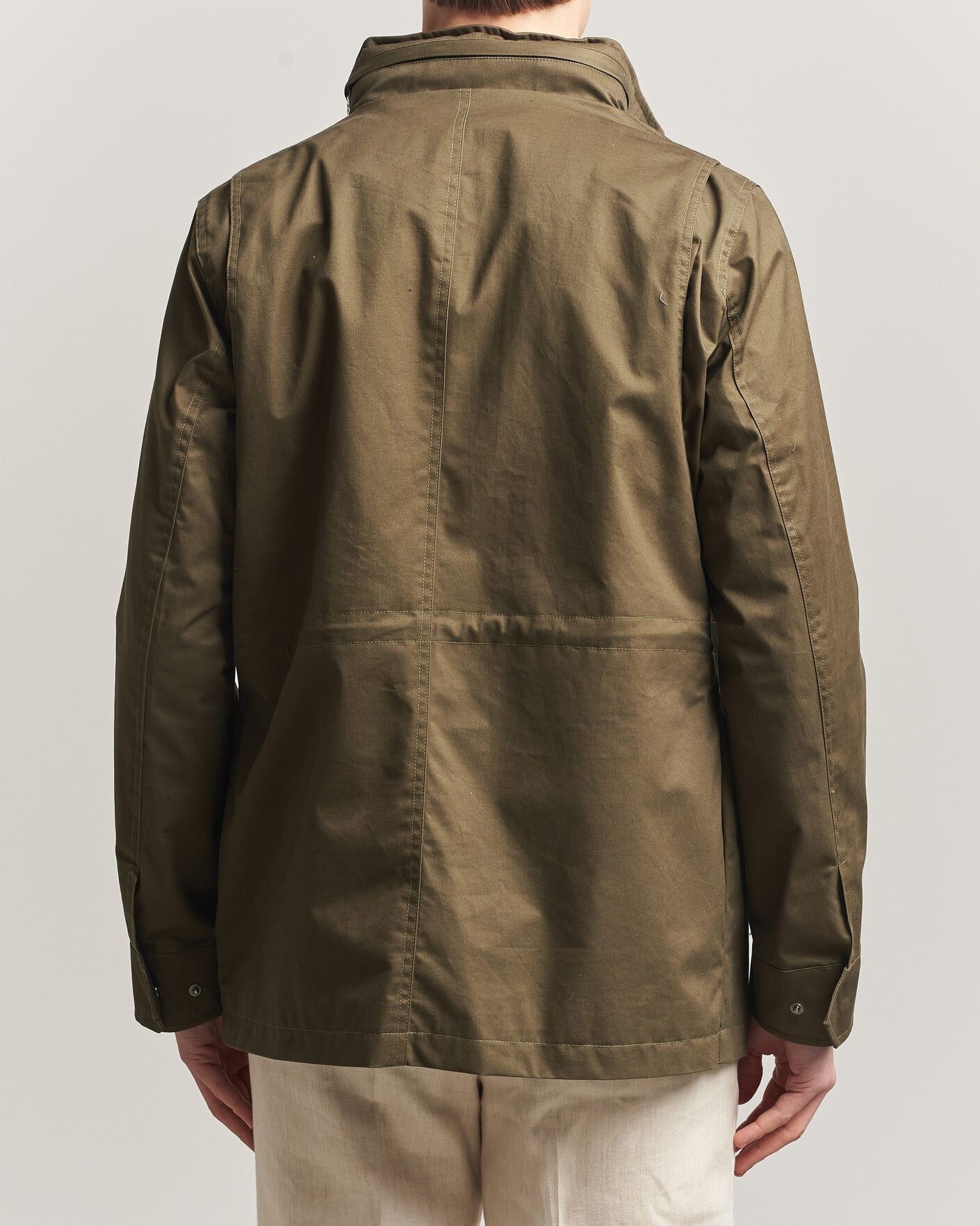 Herre | Jakker | Oscar Jacobson | M65 Coated Cotton Field Jacket Olive