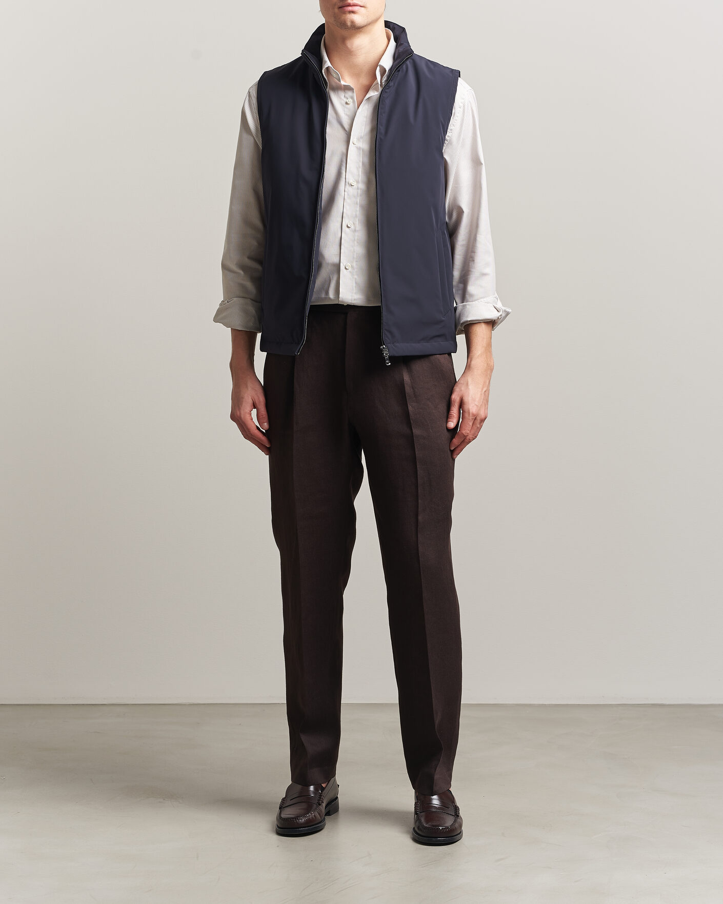 Herre | Veste | Oscar Jacobson | Light Zipped Waistcoat Navy
