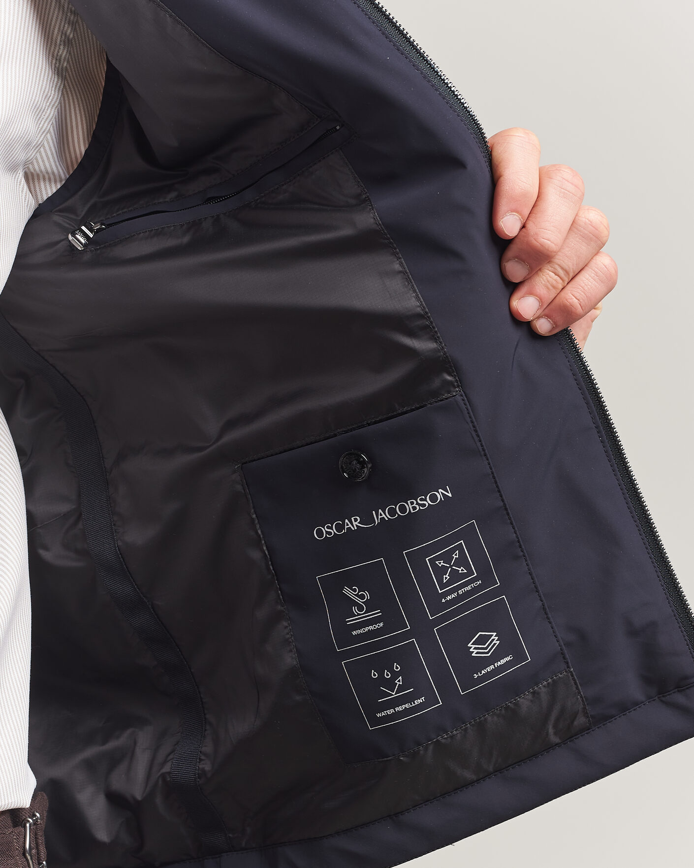 Herre | Veste | Oscar Jacobson | Light Zipped Waistcoat Navy