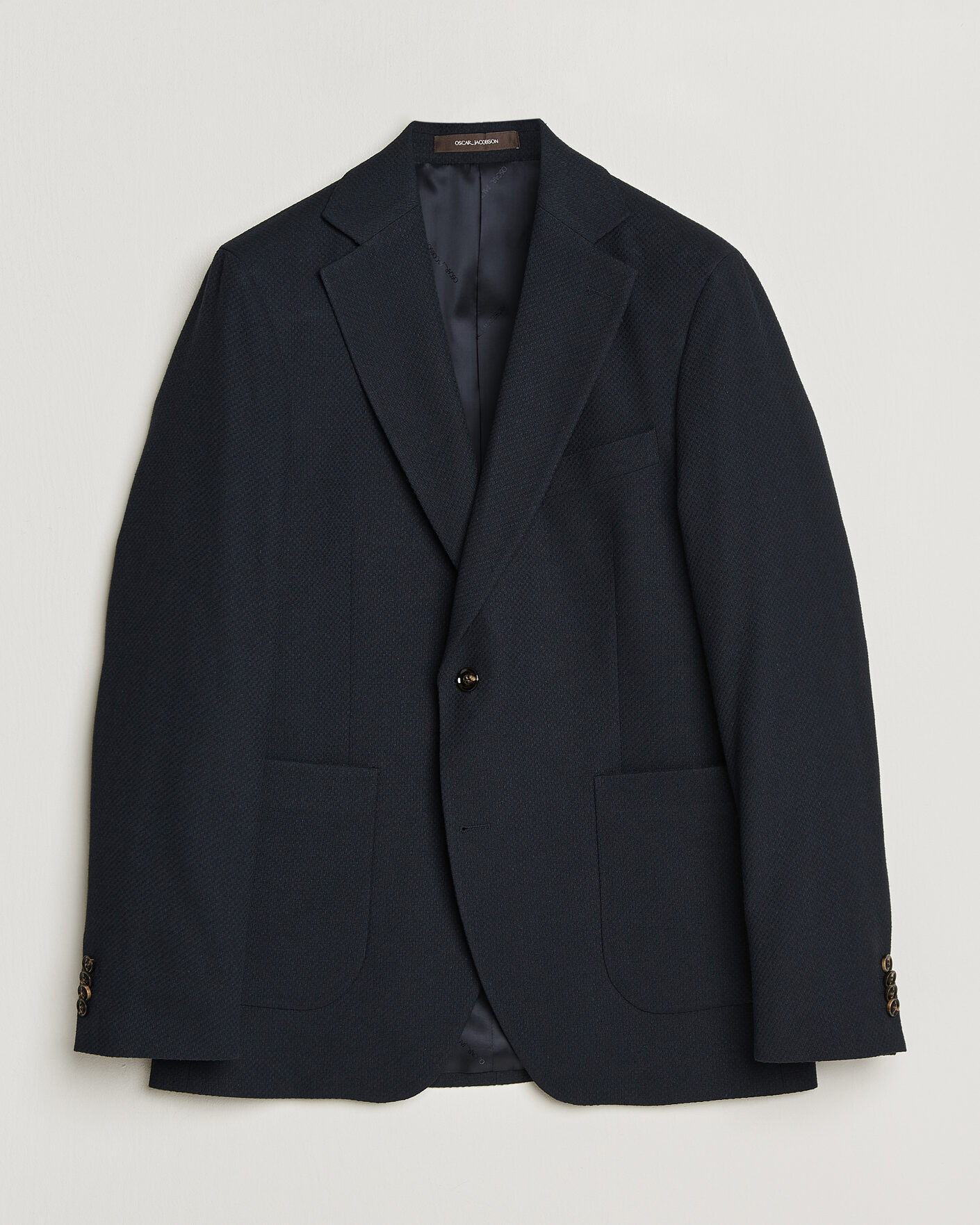Herre | Blazere & jakker | Oscar Jacobson | Fogerty Patch Structure Cotton Blazer Navy