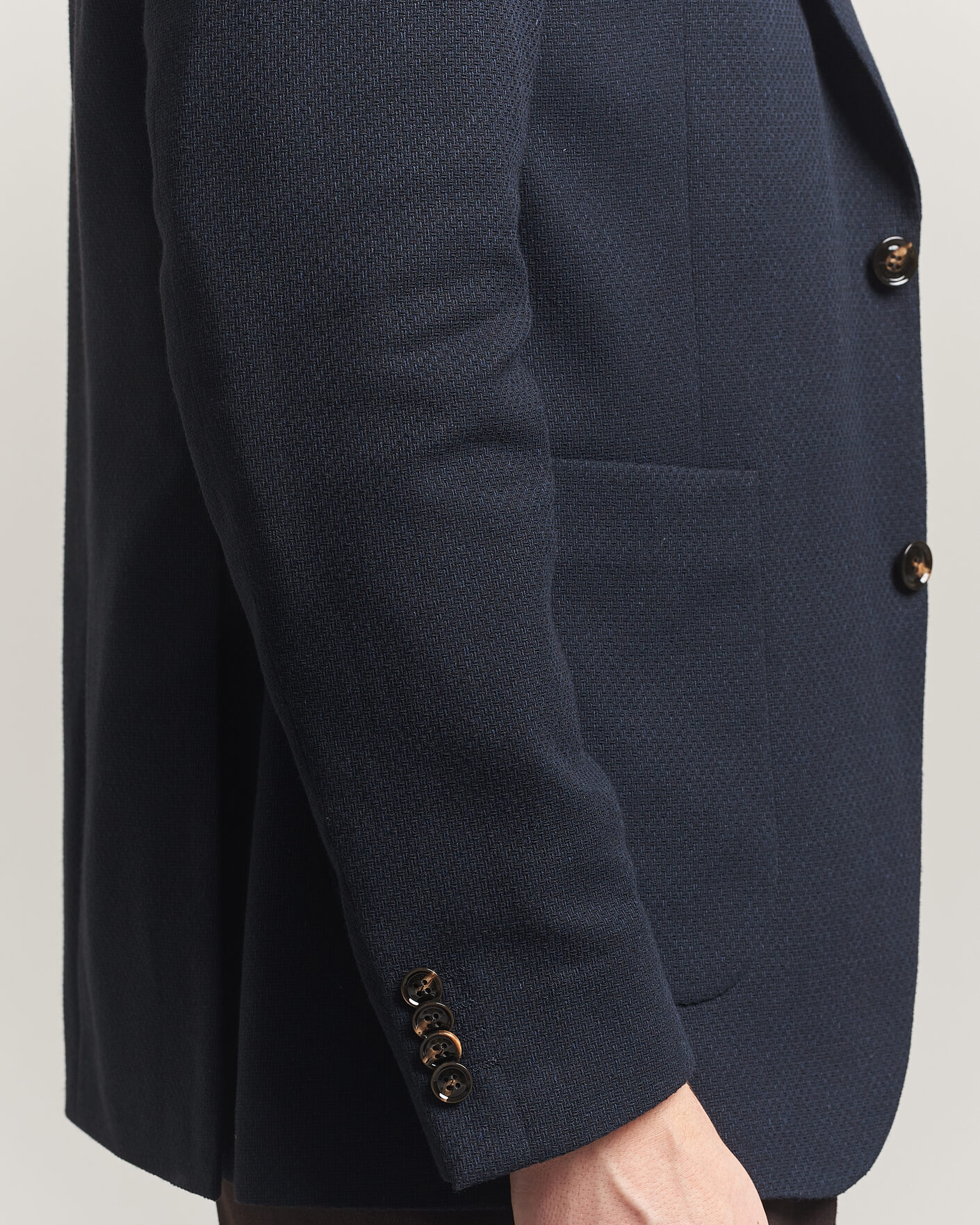 Herre | Blazere & jakker | Oscar Jacobson | Fogerty Patch Structure Cotton Blazer Navy