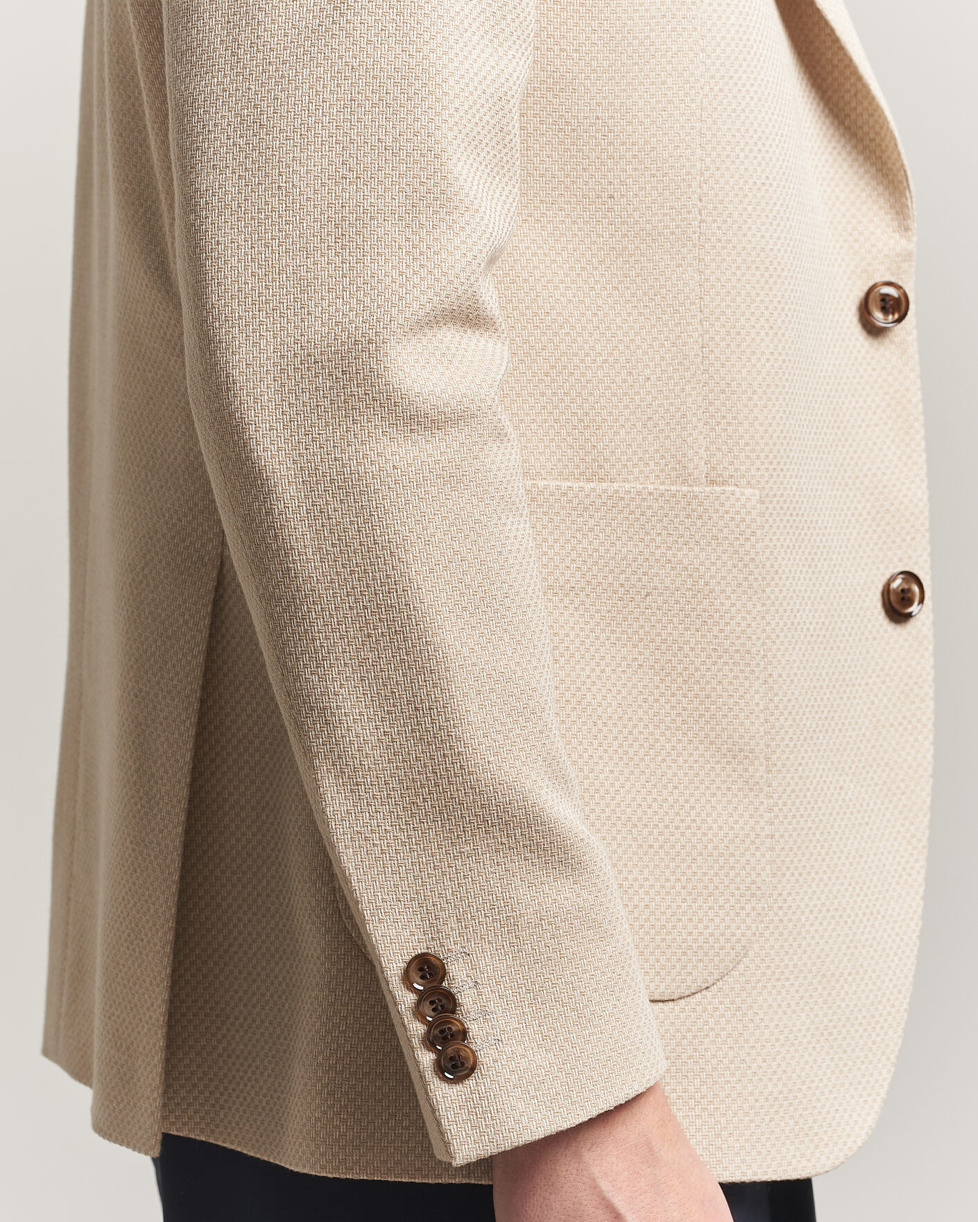 Herre | Blazere & jakker | Oscar Jacobson | Fogerty Patch Structure Cotton Blazer Beige