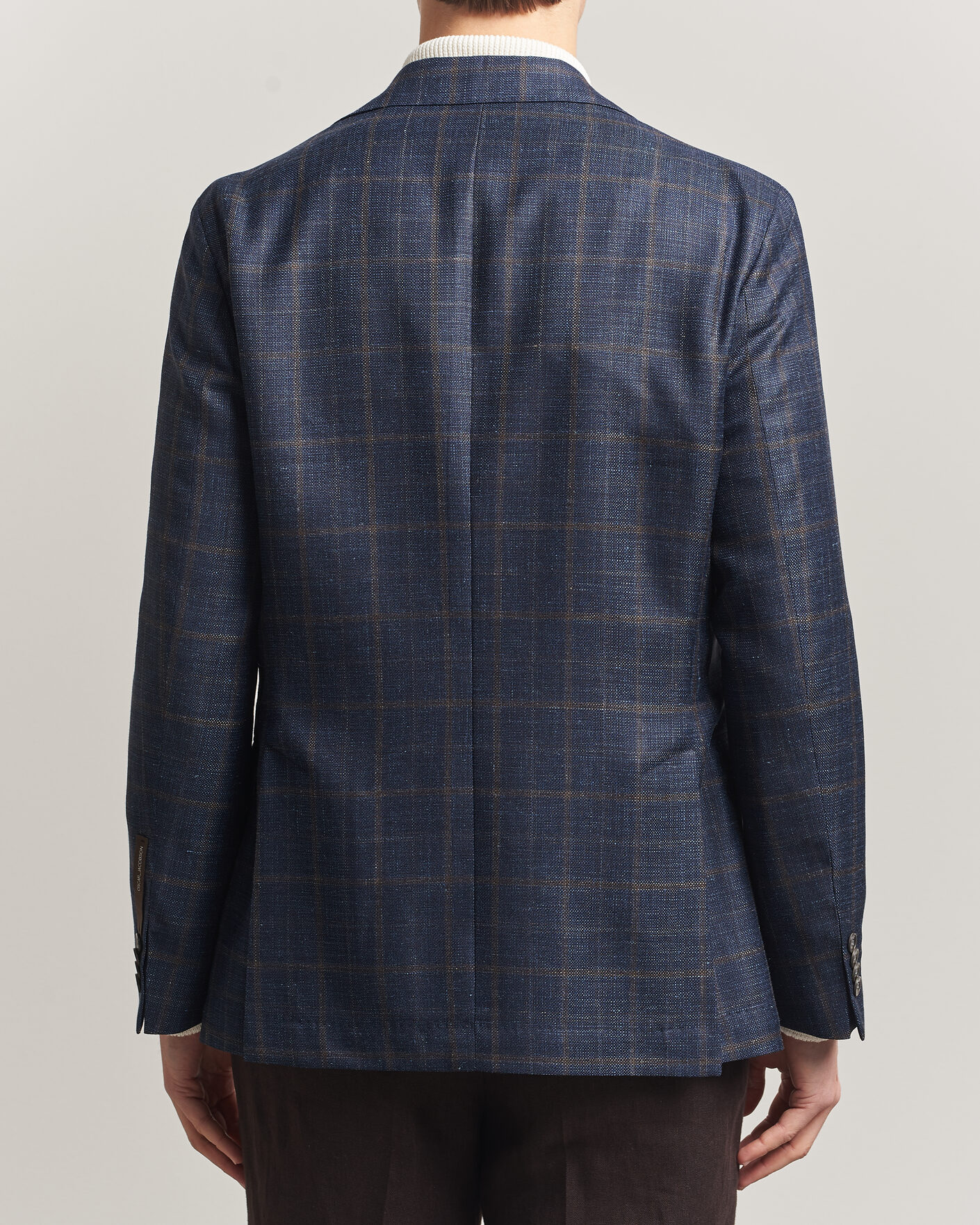Herre | Blazere & jakker | Oscar Jacobson | Ferry Patch Loro Piana Summertime Checked Blazer Navy