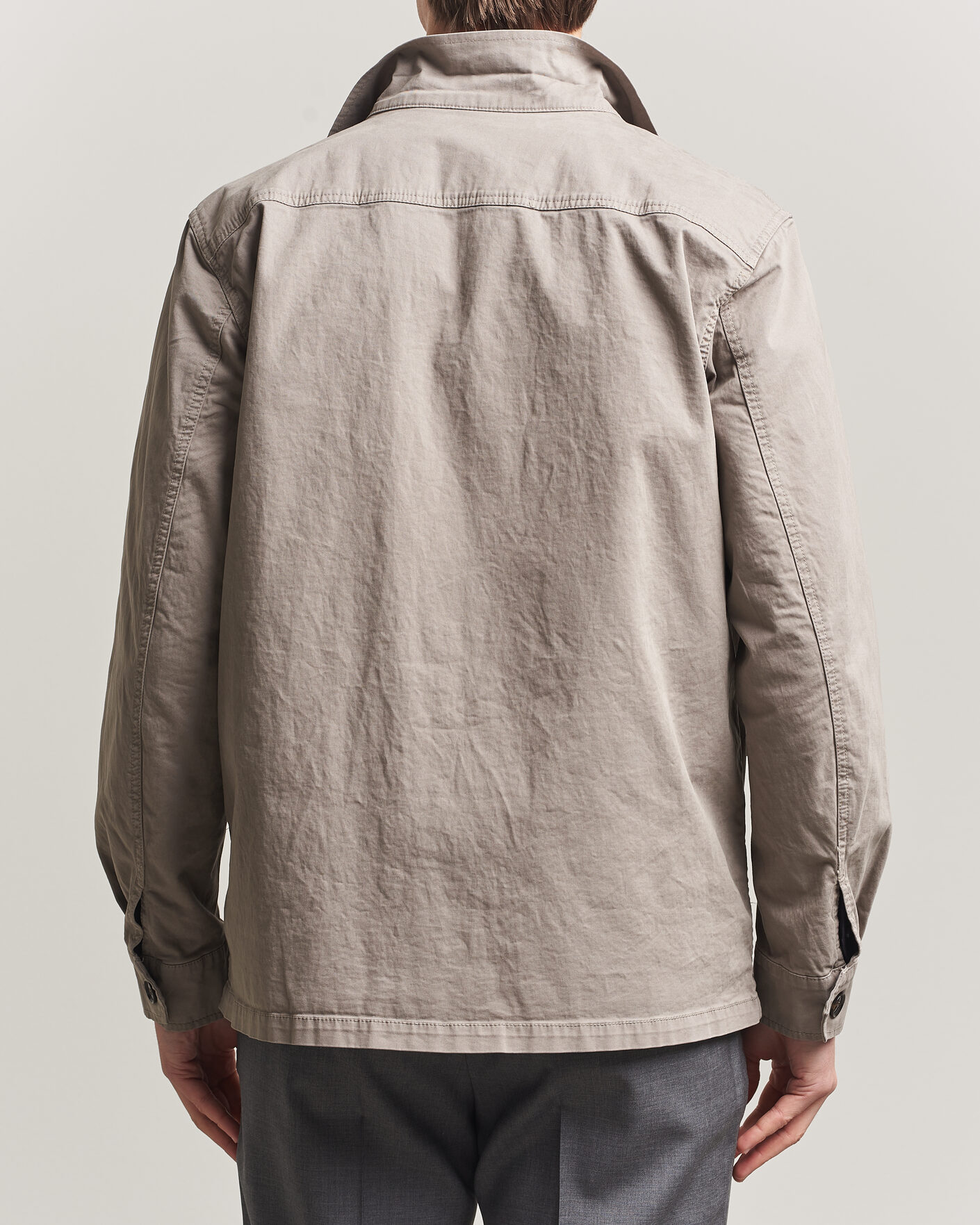 Herre | Skjorter | Oscar Jacobson | Safari Cotton Shirt Jacket Grey