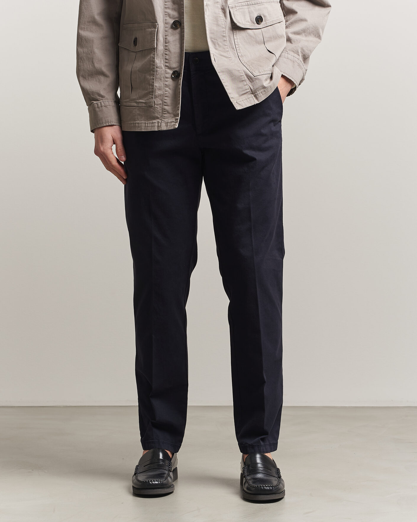 Herre | Bukser | Oscar Jacobson | Danik Cotton Trousers Navy