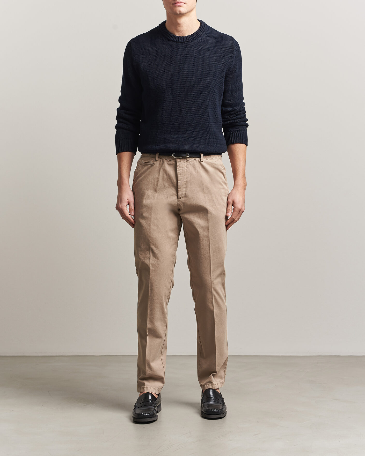 Herre | Bukser | Oscar Jacobson | Danik Cotton Trousers Beige