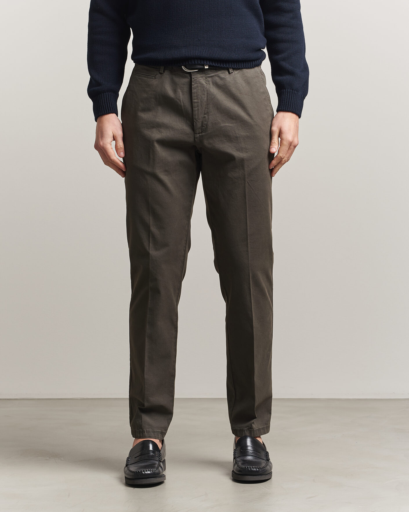 Herre | Bukser | Oscar Jacobson | Danik Cotton Trousers Olive