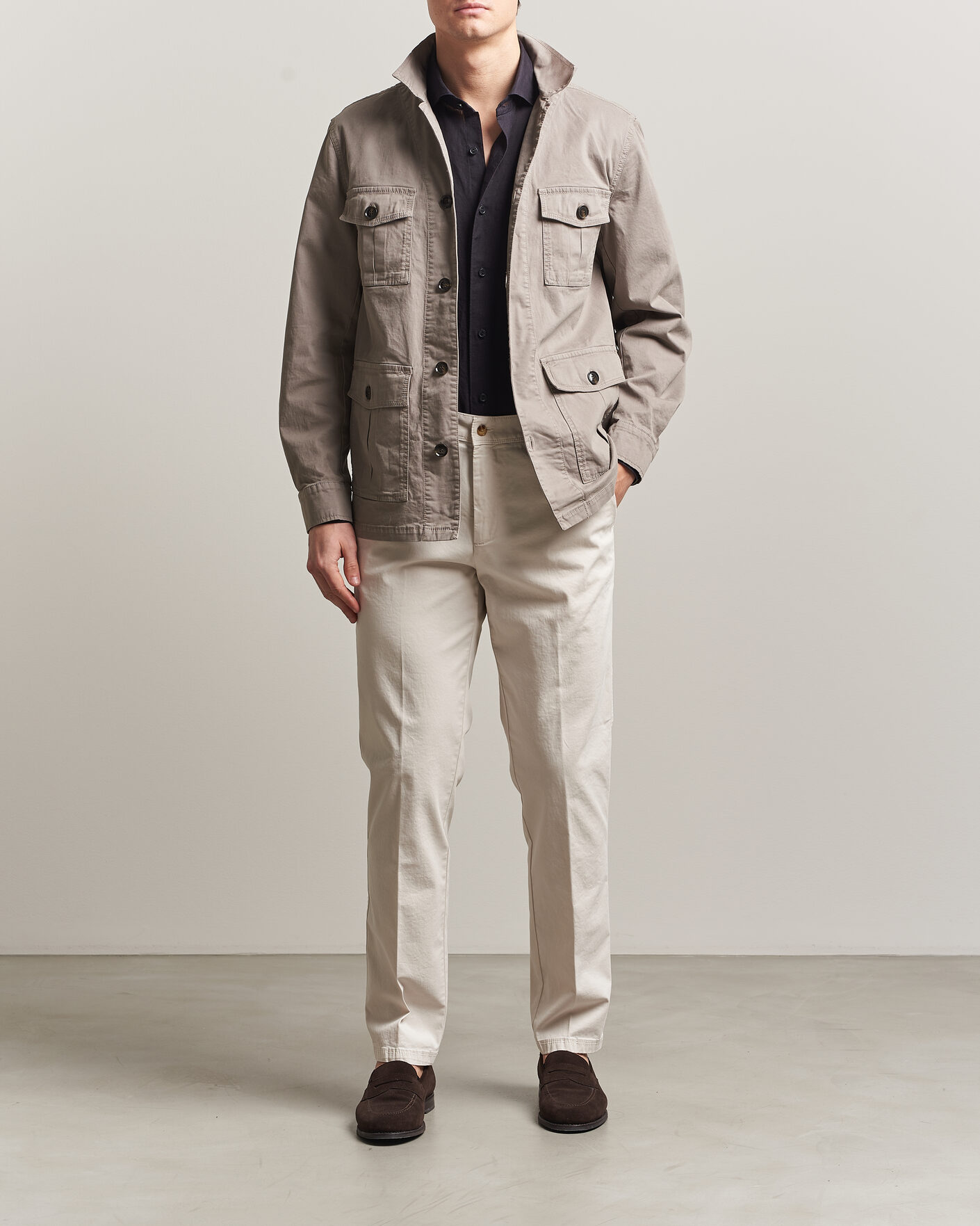 Herre | Bukser | Oscar Jacobson | Danik Cotton Trousers White