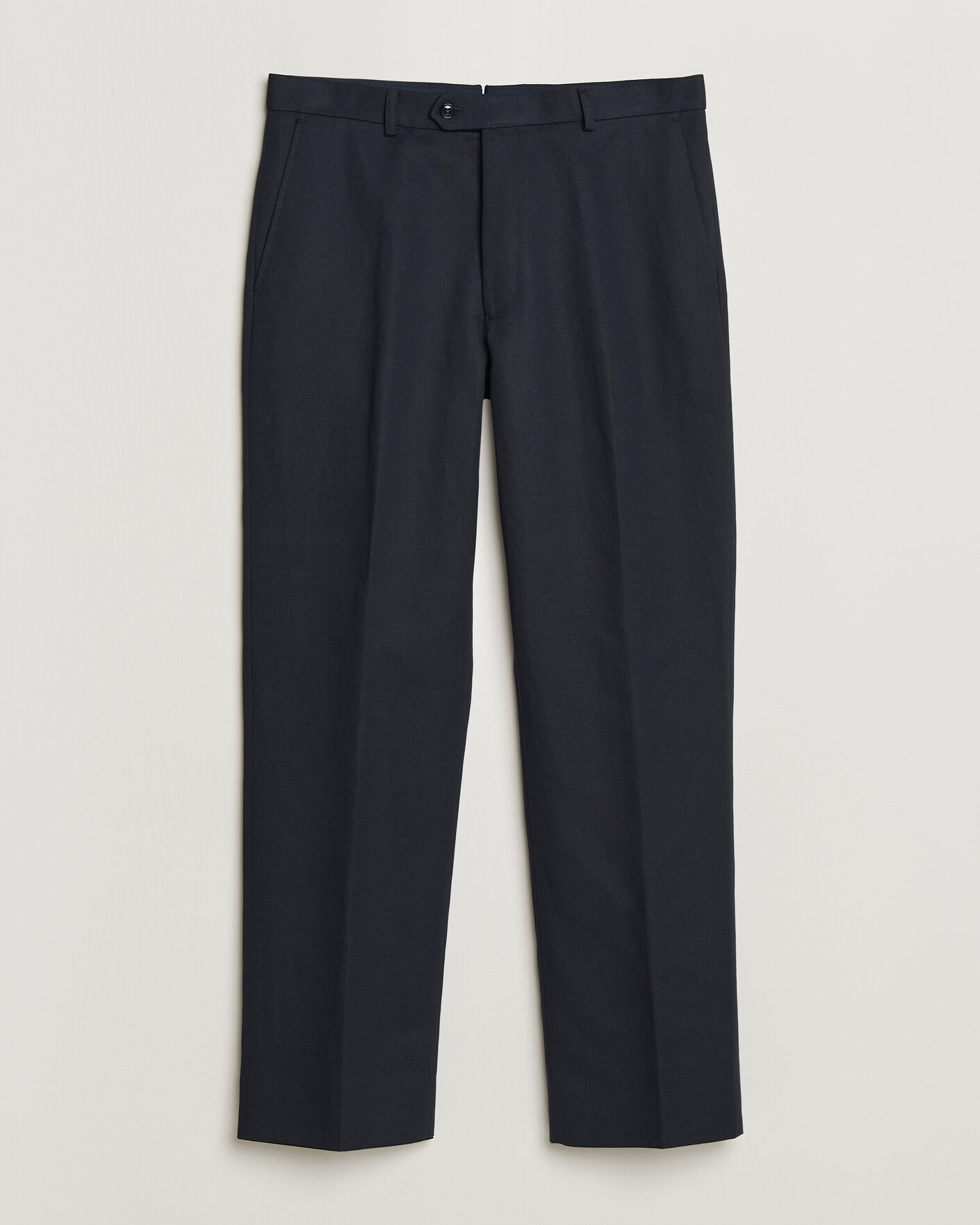 Herre | Bukser | Oscar Jacobson | Del Cotton/Linen Trousers Navy