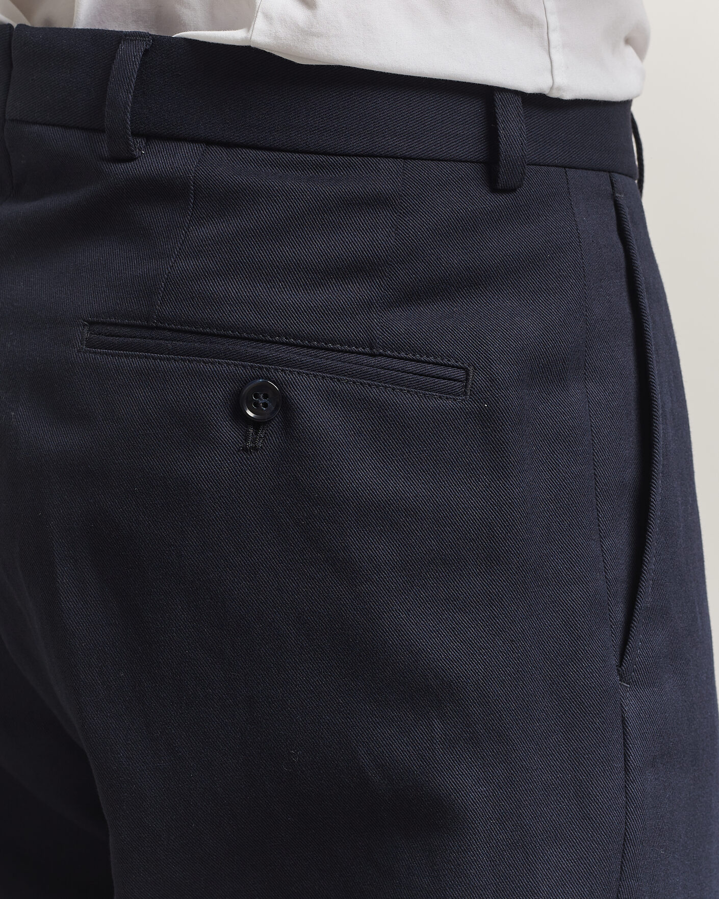 Herre | Bukser | Oscar Jacobson | Del Cotton/Linen Trousers Navy
