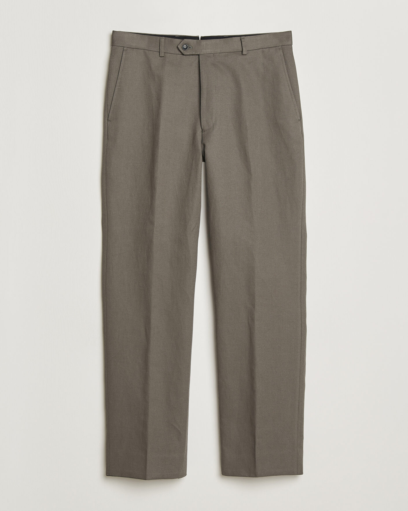 Herre | Bukser | Oscar Jacobson | Del Cotton/Linen Trousers Olive